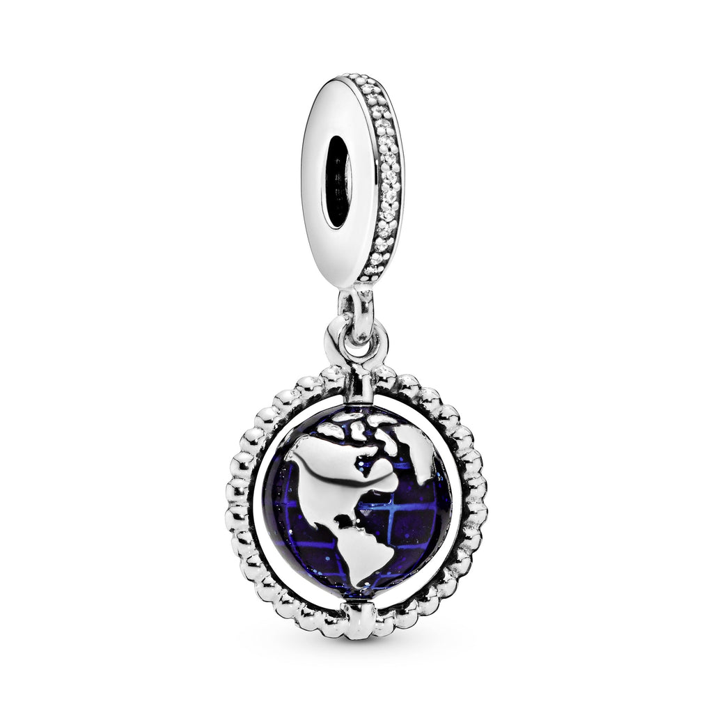PANDORA Spinning Globe Dangle Charm Sterling Silver Charms Bracelet Charm Jewelry Gift