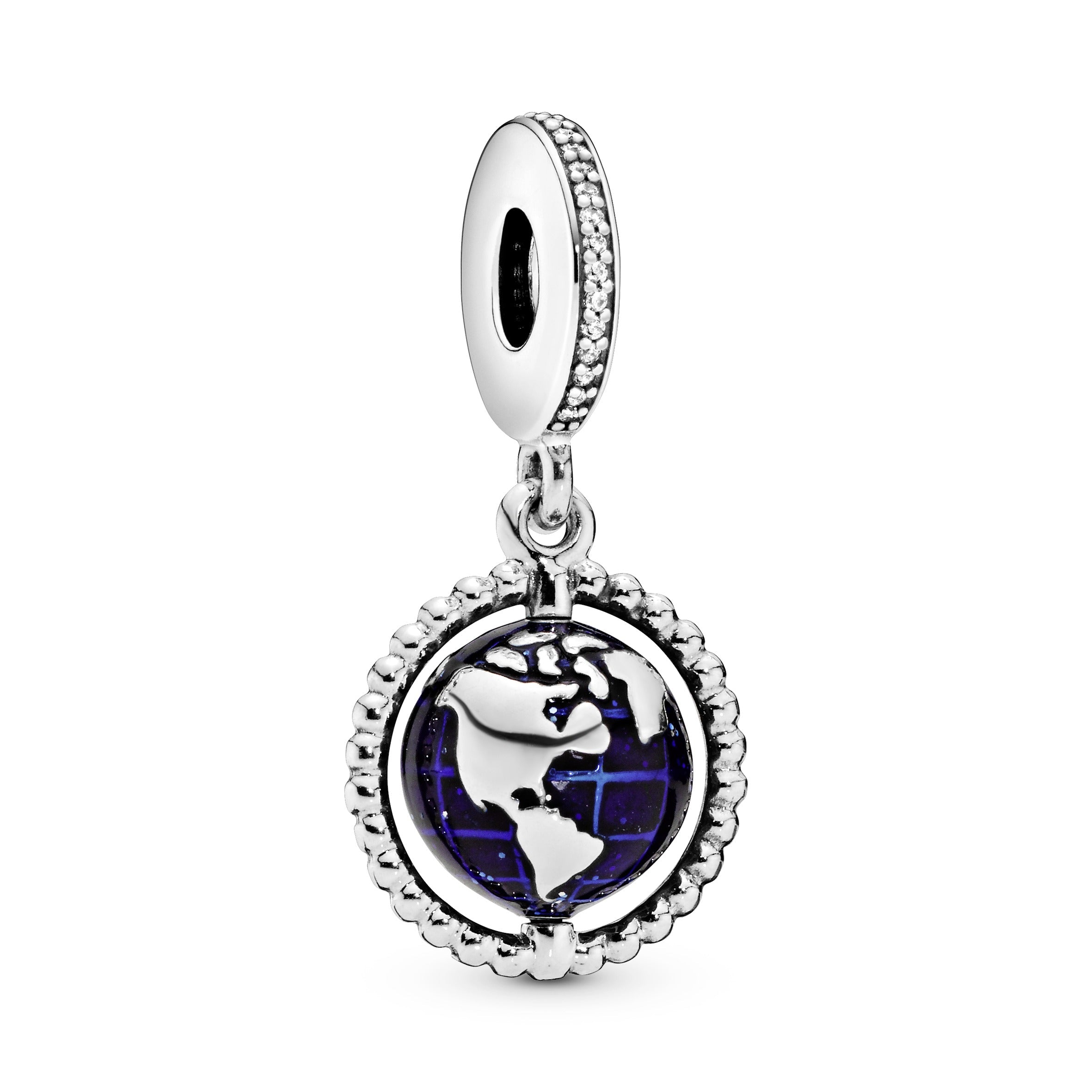 PANDORA Spinning Globe Dangle Charm Sterling Silver Charms Bracelet Charm Jewelry Gift