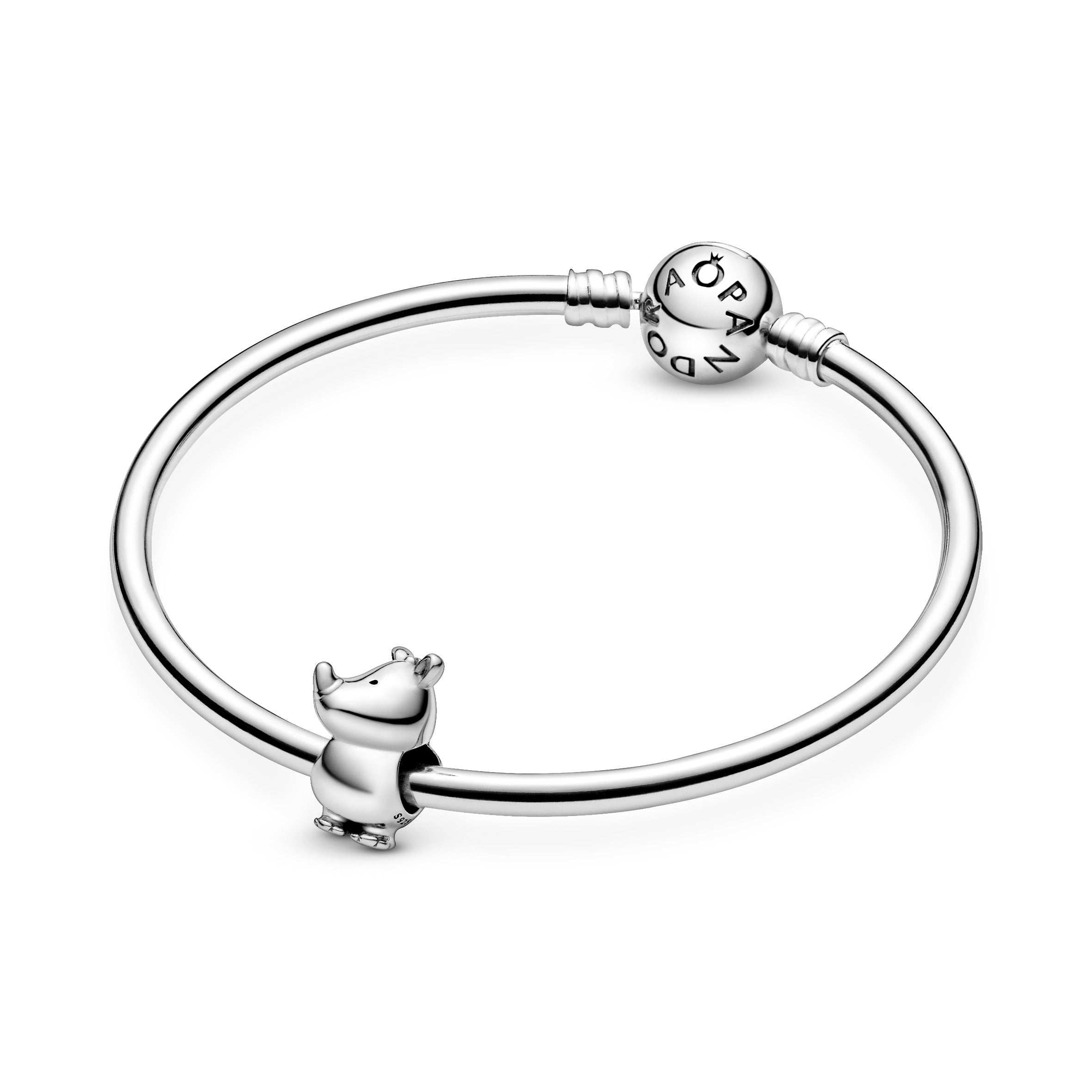 PANDORA Rino The Rhinoceros Charm Sterling Silver Charms Bracelet Charm Jewelry Gift