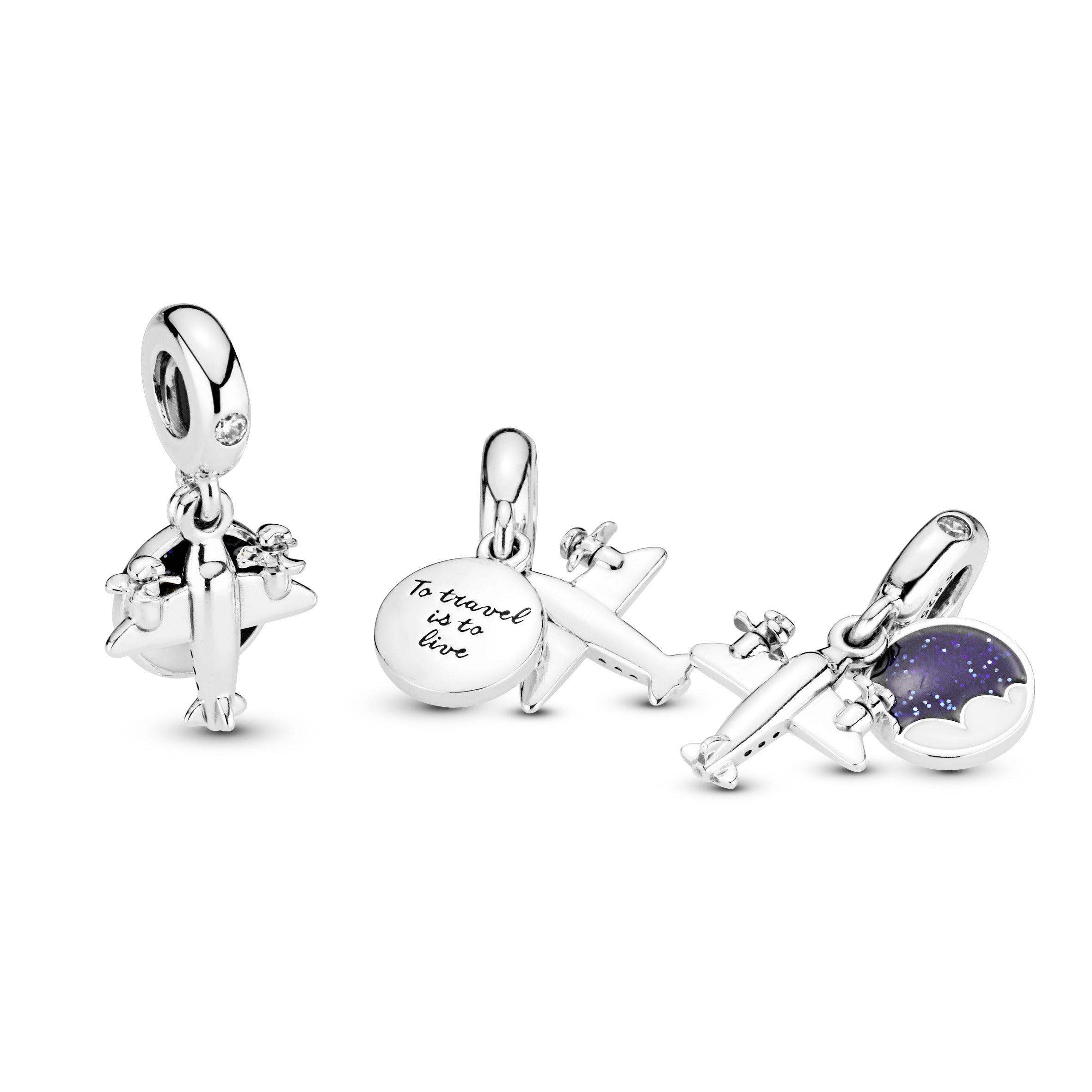 PANDORA Propeller Plane Dangle Charm Sterling Silver Travel Charms Bracelet Charm Jewelry Gift