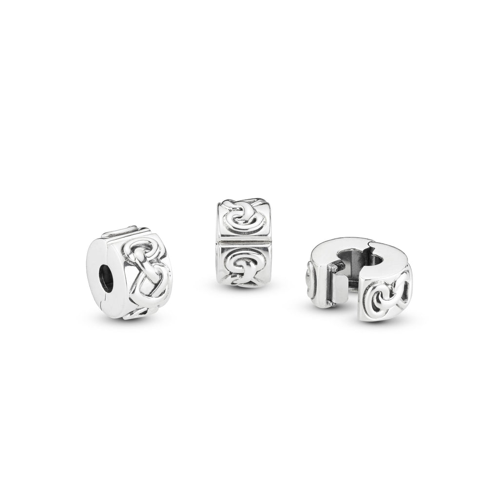 PANDORA Knotted Hearts Clip Charm Sterling Silver Charms Bracelet Charm Jewelry Gift