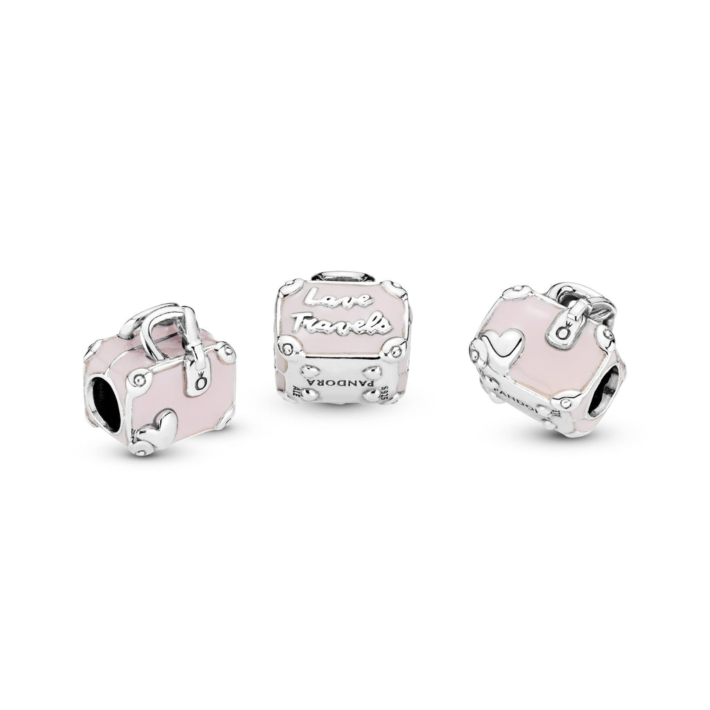 PANDORA Pink Travel Bag Charm Enamel Charms Bracelet Charm Jewelry Gift