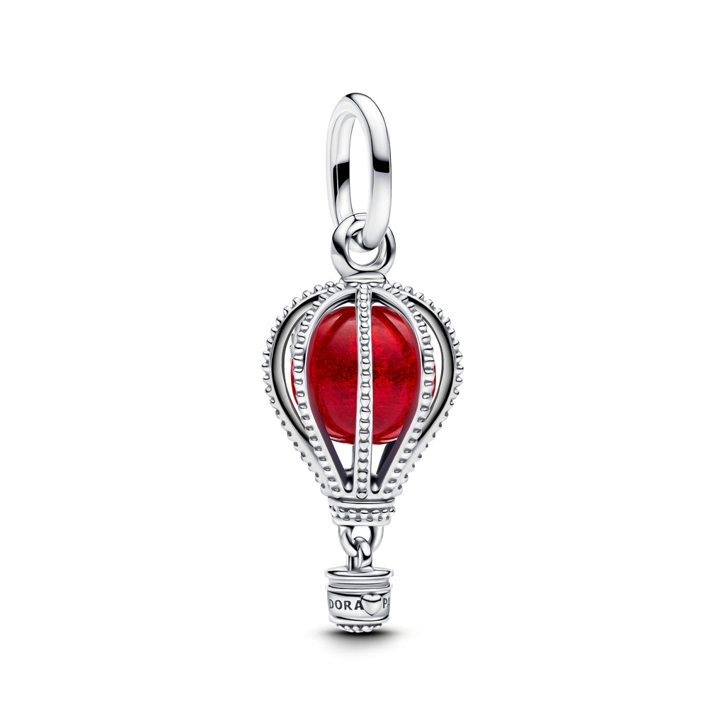 PANDORA Hot Air Balloon Murano Glass Dangle Charm Red Chinese New Year Charms Bracelet Charm Jewelry Gift