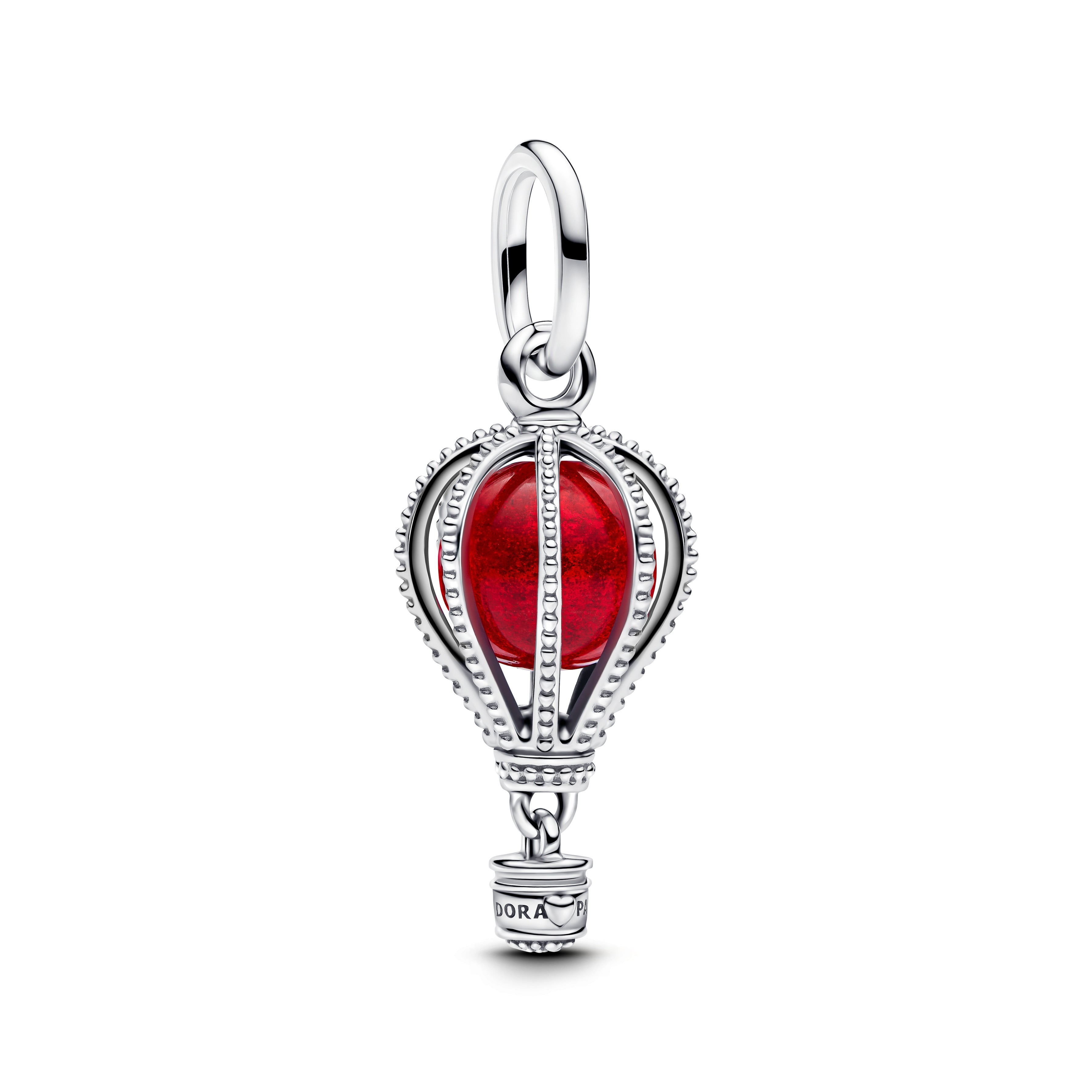PANDORA Hot Air Balloon Murano Glass Dangle Charm Red Chinese New Year Charms Bracelet Charm Jewelry Gift