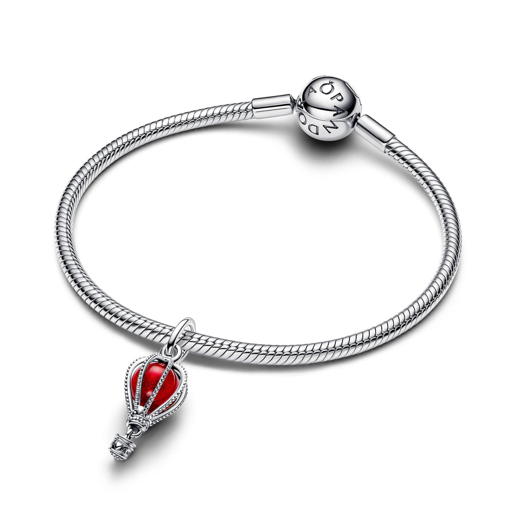 PANDORA Hot Air Balloon Murano Glass Dangle Charm Red Chinese New Year Charms Bracelet Charm Jewelry Gift