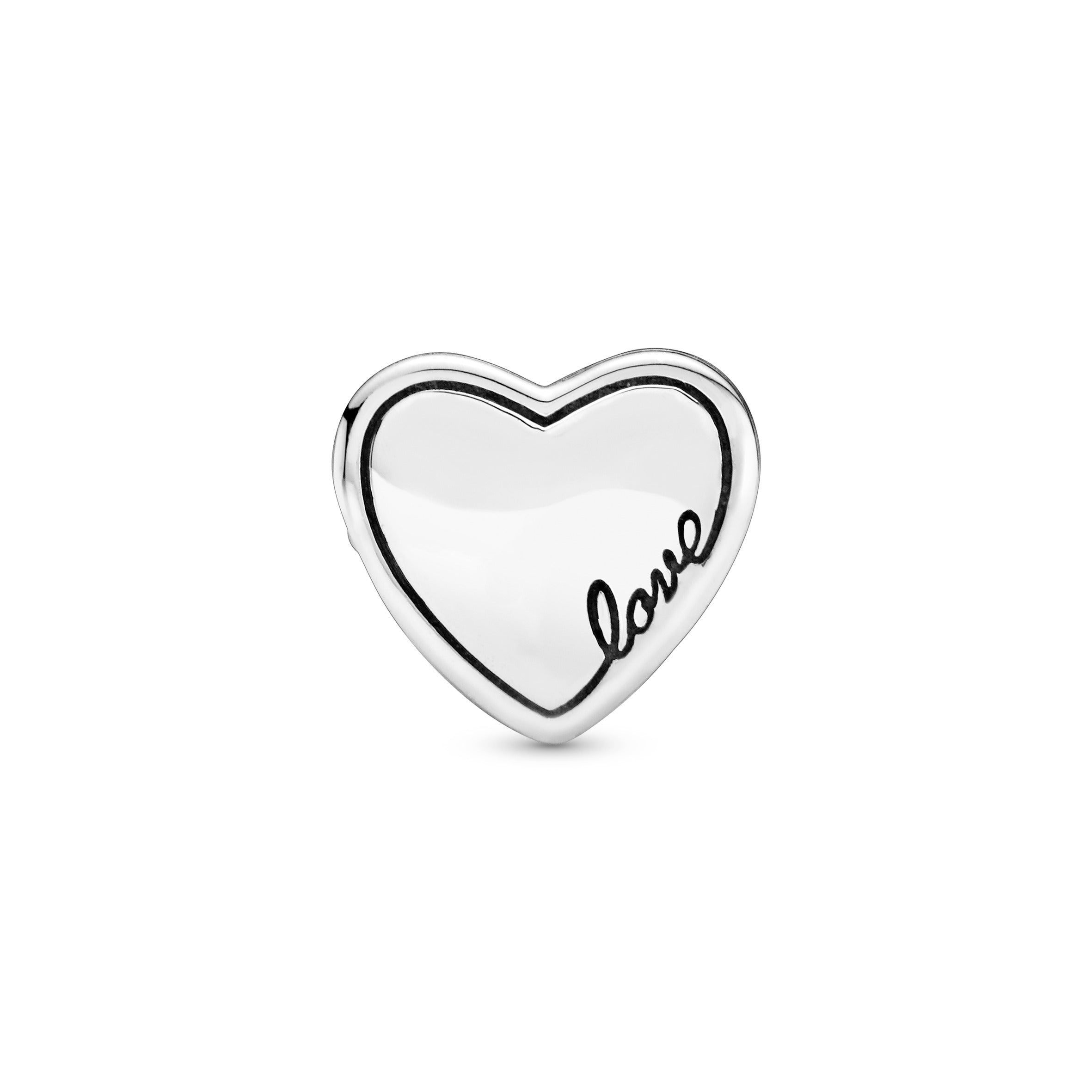 PANDORA Logo Yes Heart Charm Cubic Zirconia Silver Charms Bracelet Charm Jewelry Gift