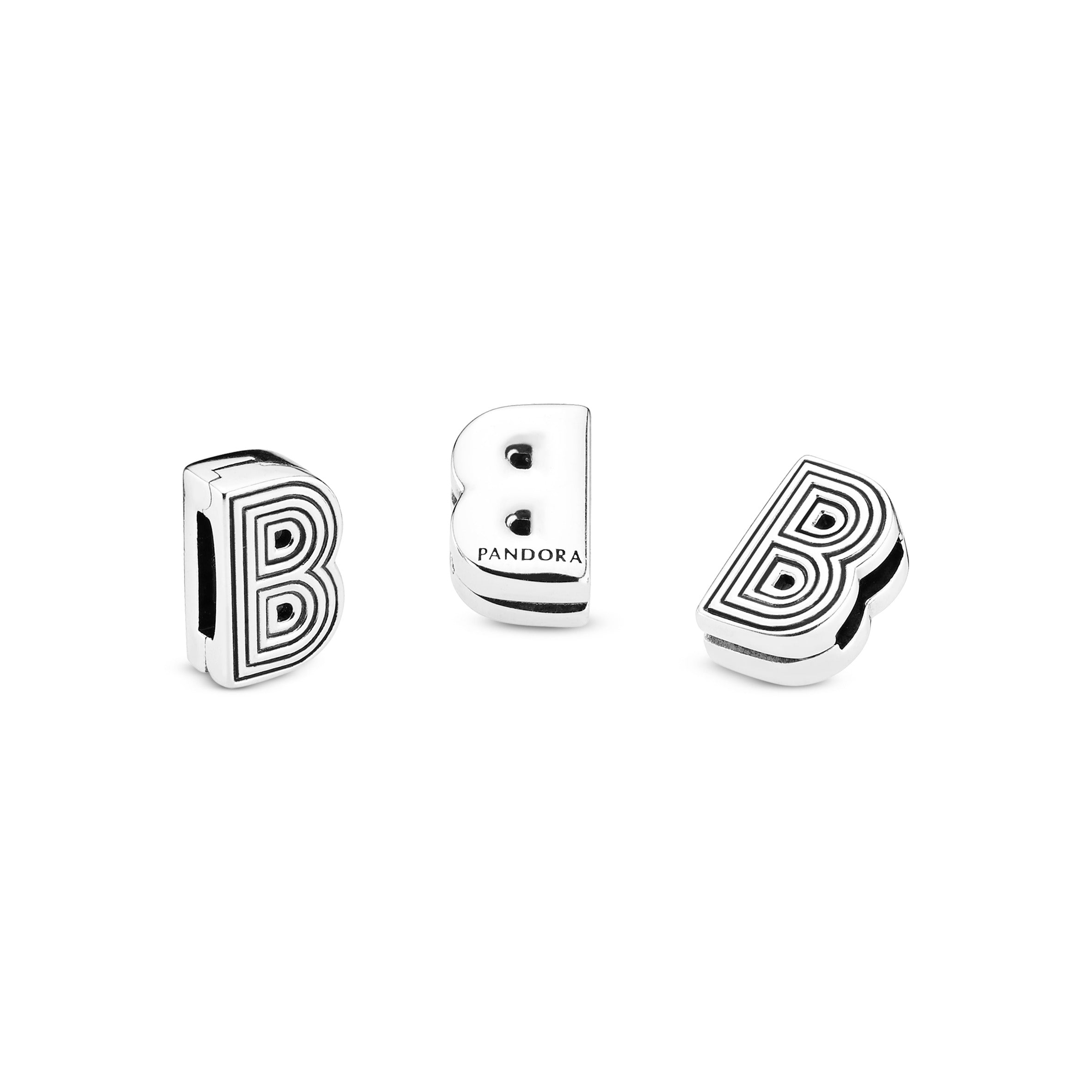 PANDORA Letter B Clip Charm Sterling Silver Charms Bracelet Charm Jewelry Gift