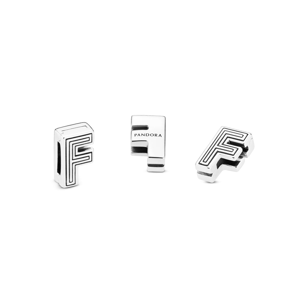 PANDORA Letter F Clip Charm Sterling Silver Charms Bracelet Charm Jewelry Gift
