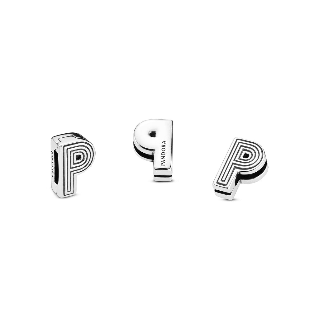 PANDORA Letter P Clip Charm Sterling Silver Charms Bracelet Charm Jewelry Gift