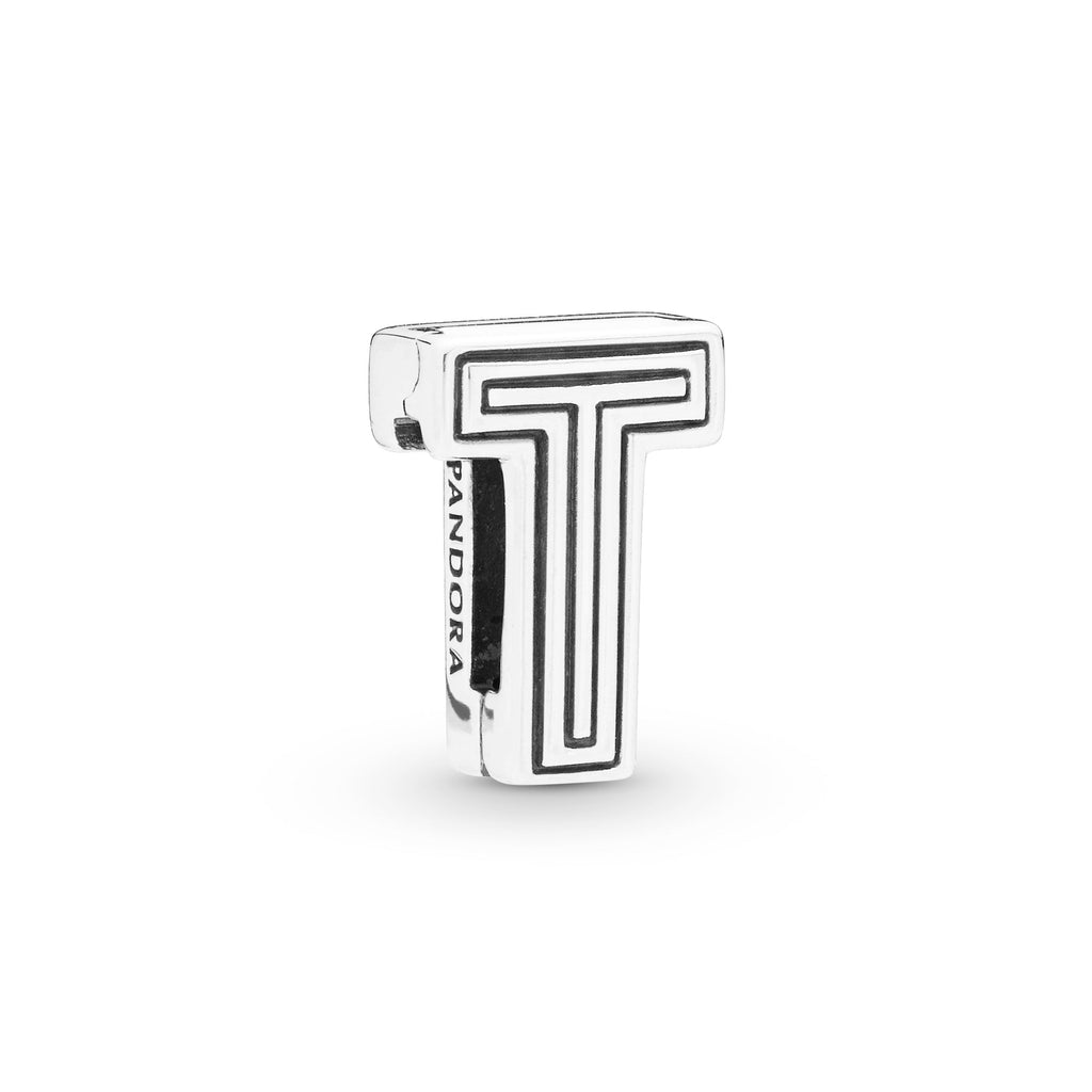 PANDORA Letter T Clip Charm Sterling Silver Charms Bracelet Charm Jewelry Gift