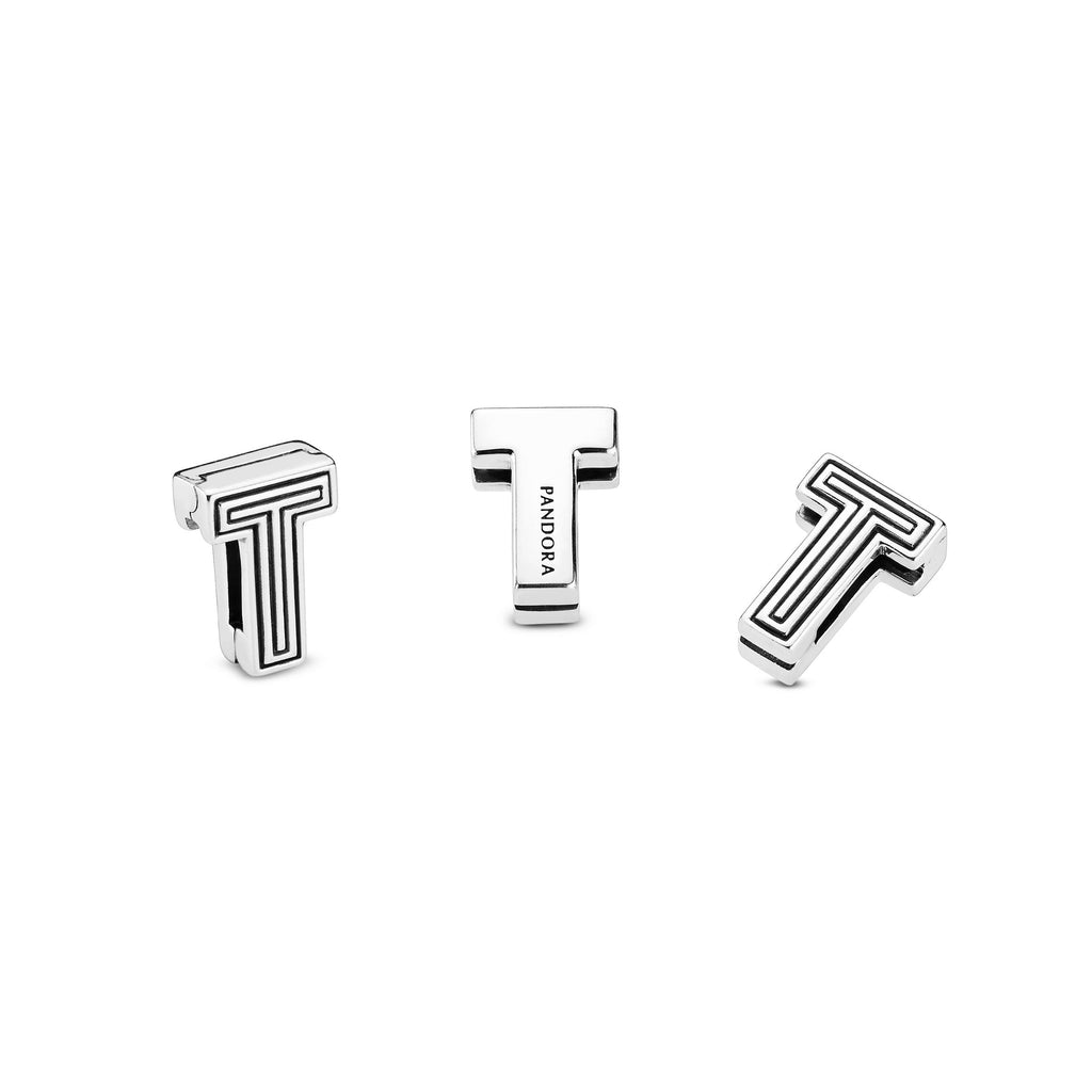 PANDORA Letter T Clip Charm Sterling Silver Charms Bracelet Charm Jewelry Gift