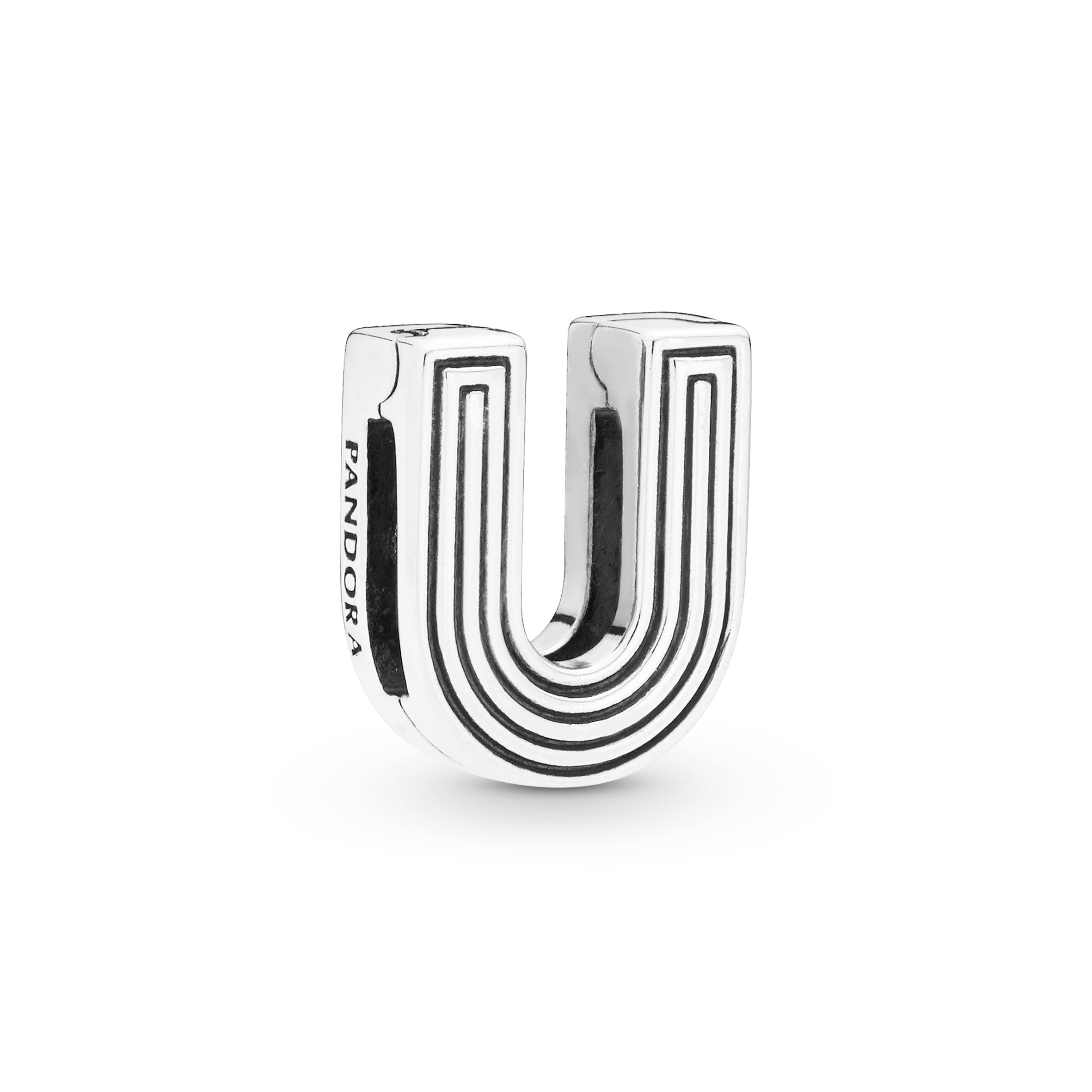 PANDORA Letter U Clip Charm Sterling Silver Charms Bracelet Charm Jewelry Gift