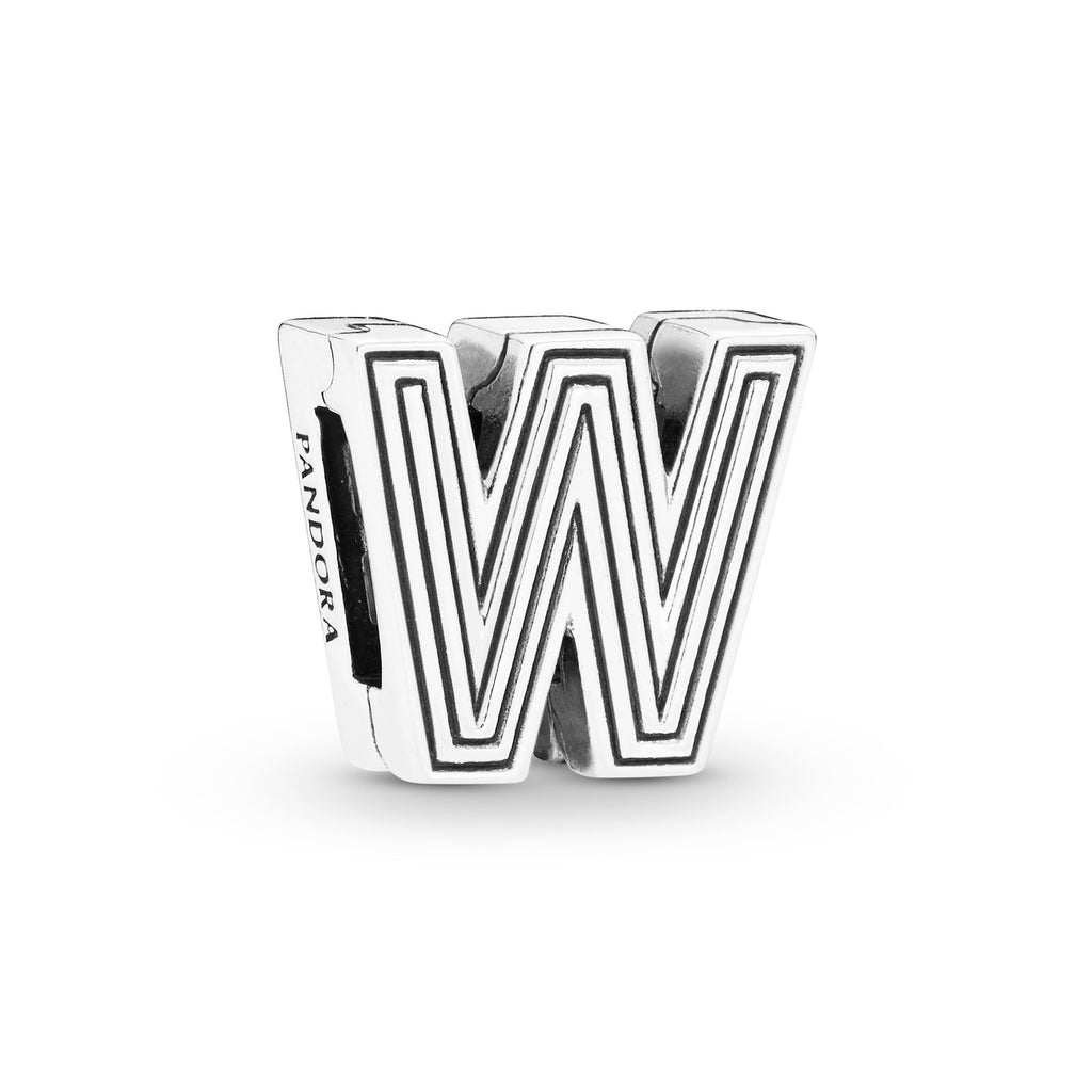 PANDORA Letter W Clip Charm Sterling Silver Charms Bracelet Charm Jewelry Gift