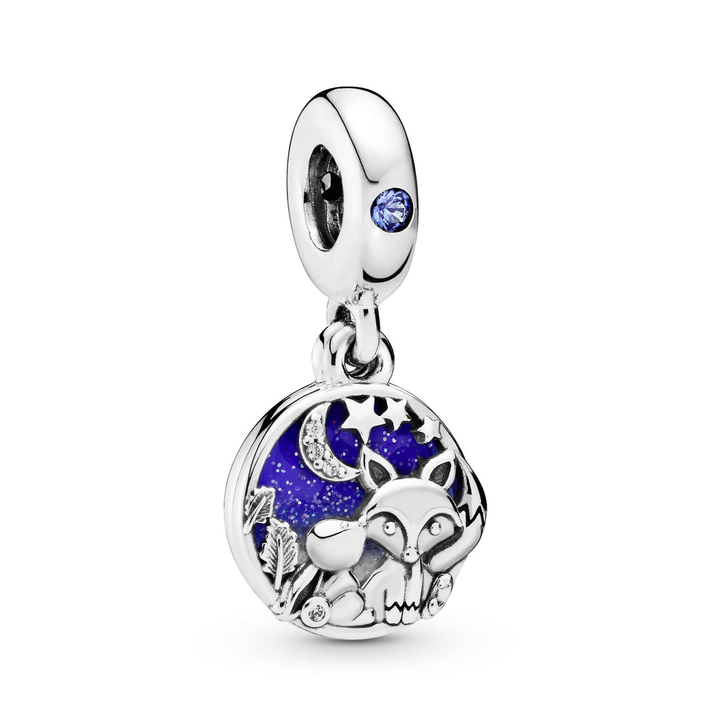 PANDORA Fox And Rabbit Dangle Charm Cubic Zirconia Blue Animals Charms Bracelet Charm Jewelry Gift
