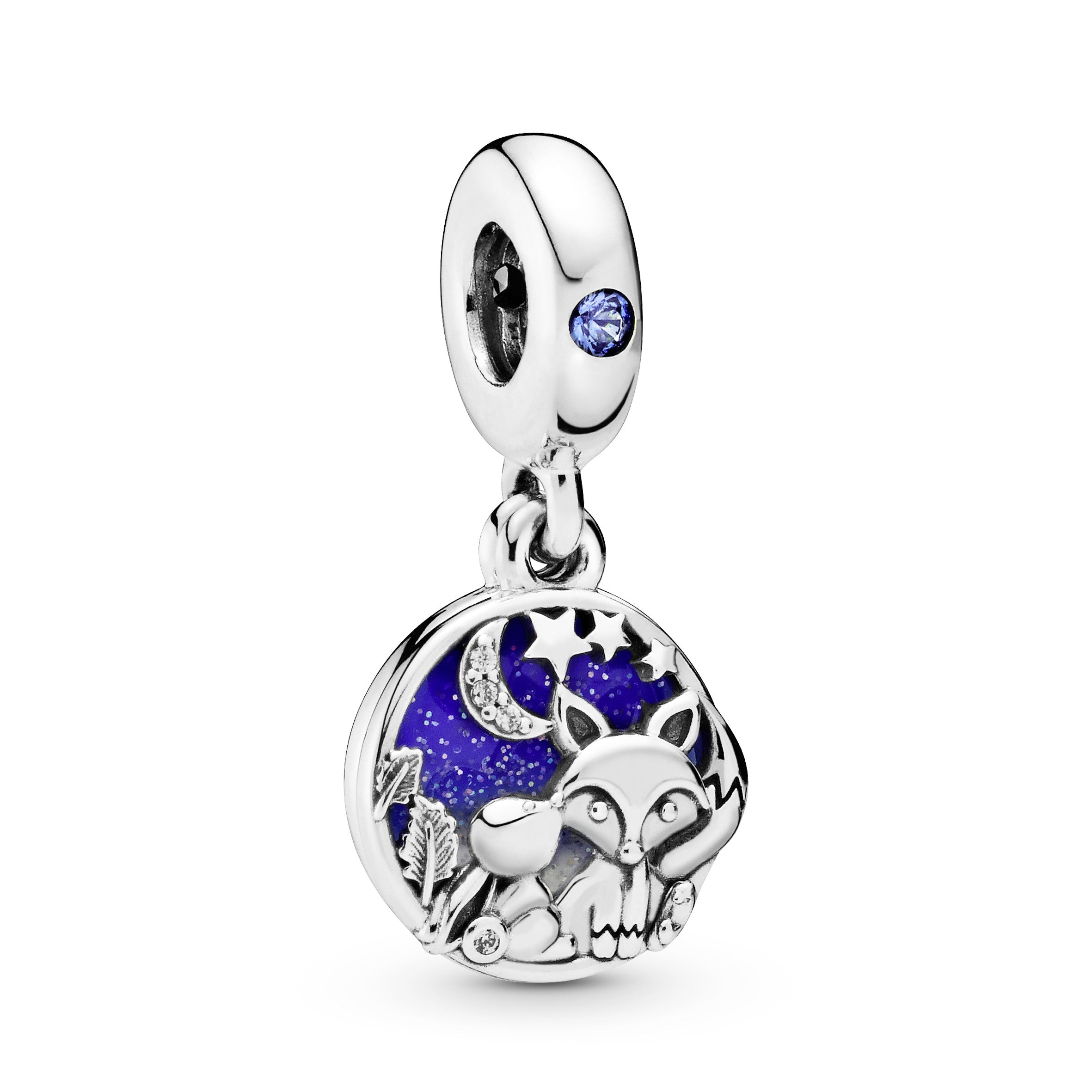 PANDORA Fox And Rabbit Dangle Charm Cubic Zirconia Blue Animals Charms Bracelet Charm Jewelry Gift