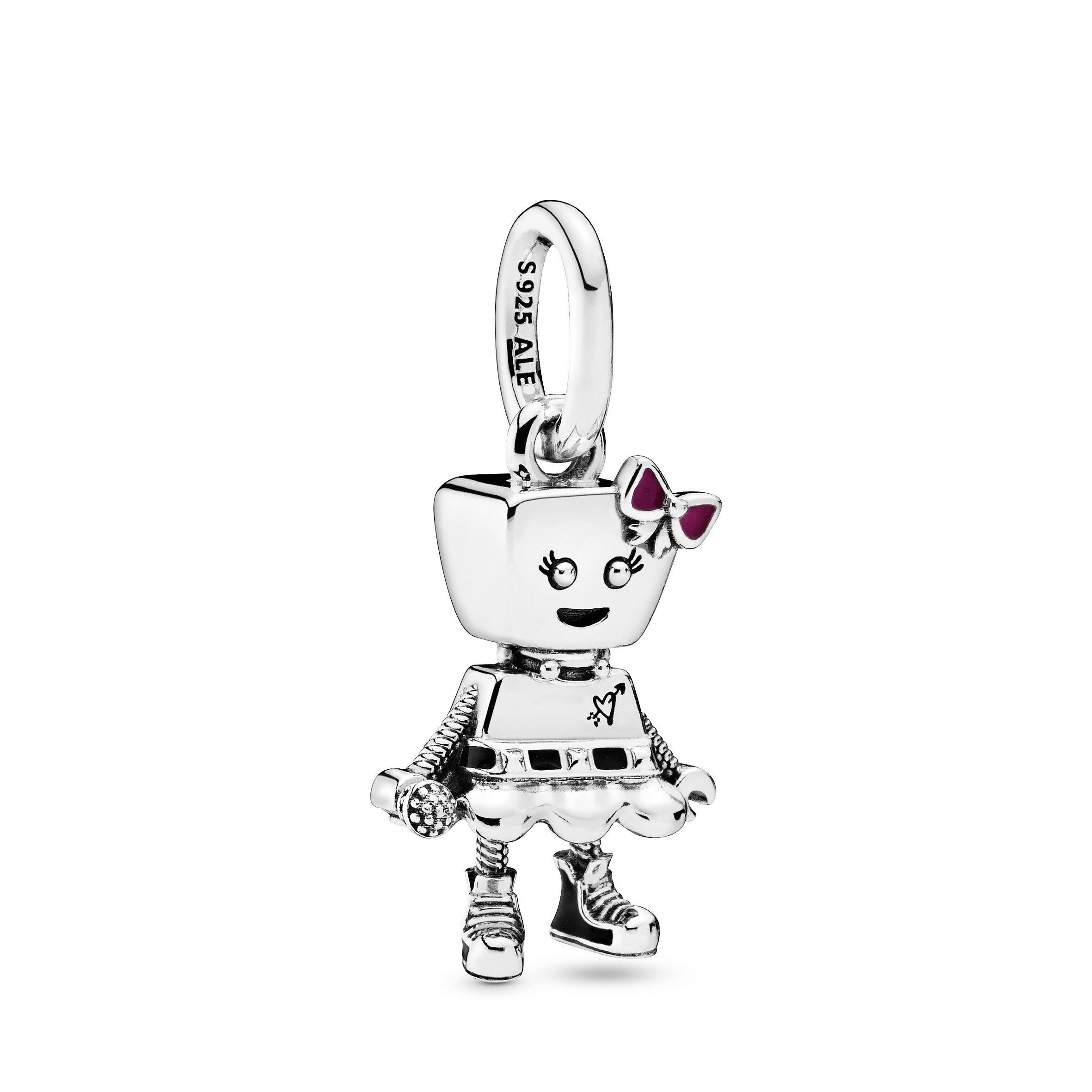 PANDORA Bella Bot Punk Band Dangle Charm Enamel Silver Family And Friends Charms Bracelet Charm Jewelry Gift