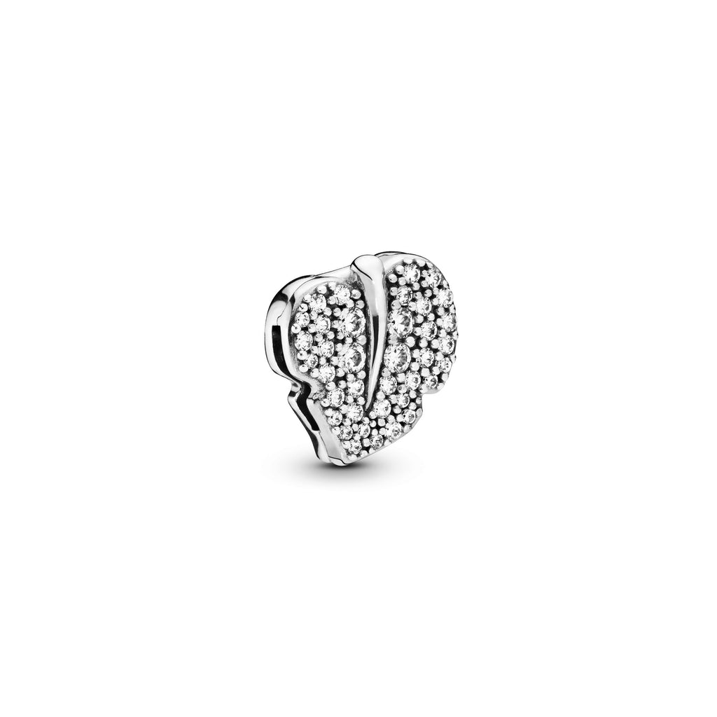 PANDORA Sparkling Leaf Cubic Zirconia Silver Nature Charms Bracelet Charm Jewelry Gift