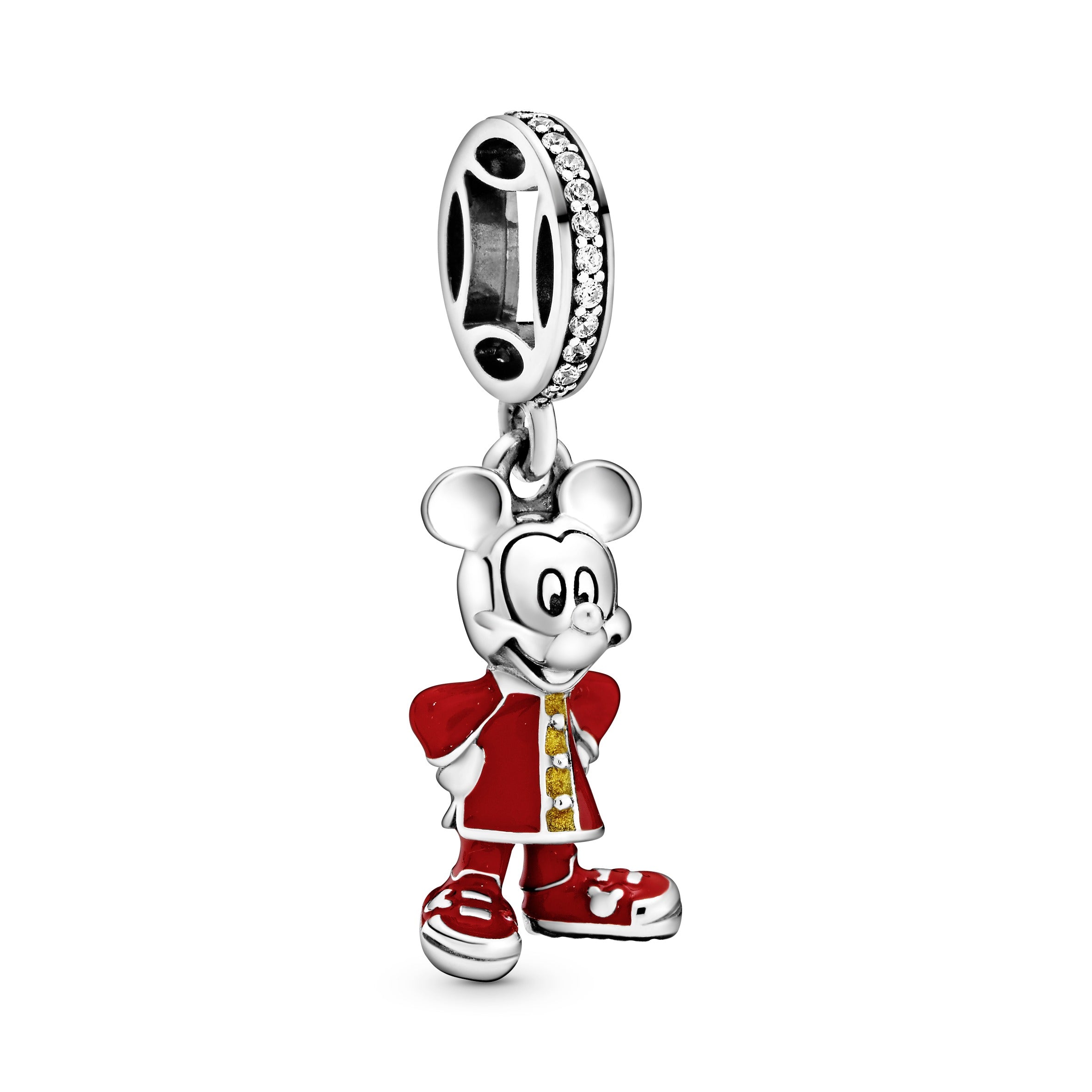 PANDORA Disney Mickey Mouse Dangle Charm Cubic Zirconia Red Disney X PANDORA Charms Bracelet Charm Jewelry Gift