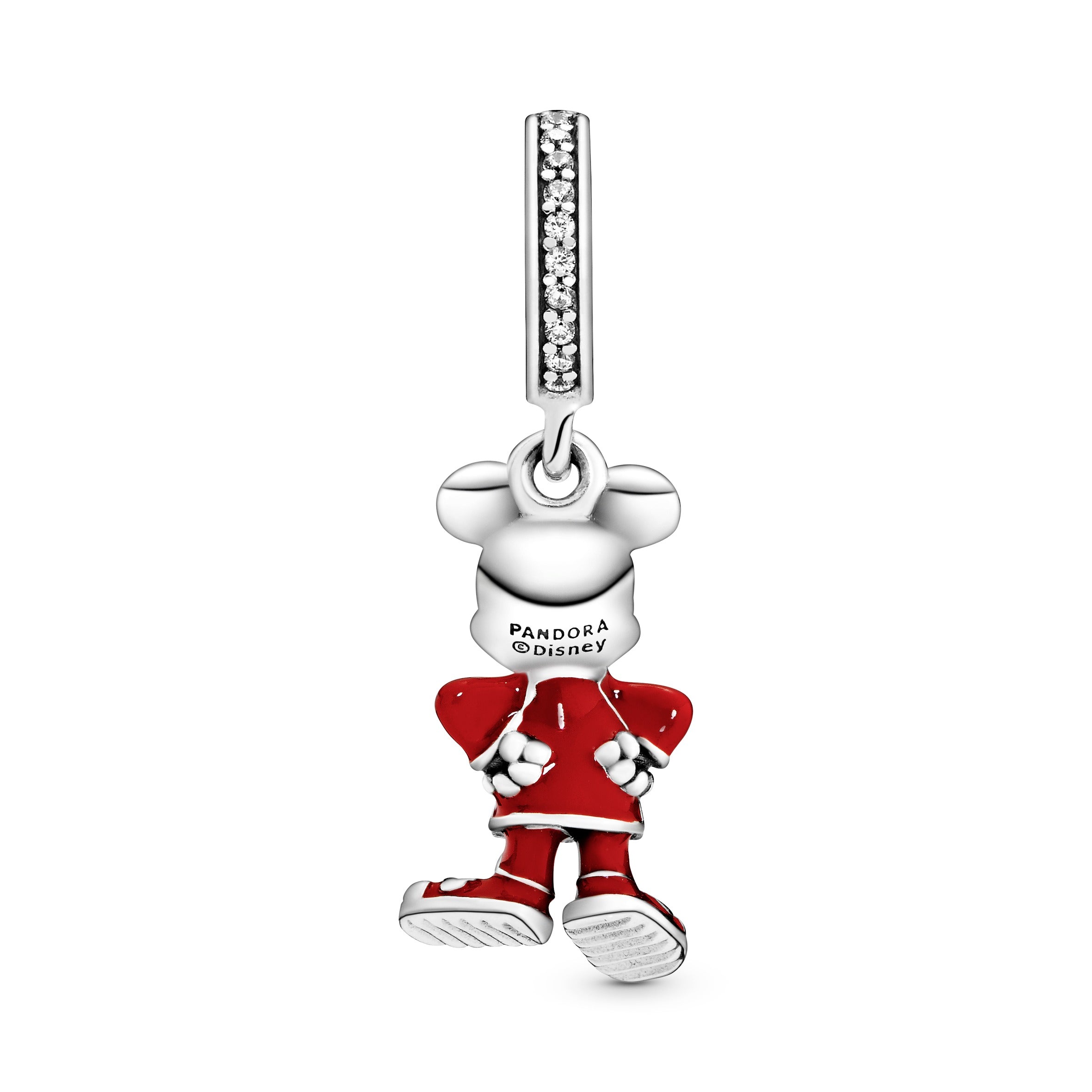 PANDORA Disney Mickey Mouse Dangle Charm Cubic Zirconia Red Disney X PANDORA Charms Bracelet Charm Jewelry Gift