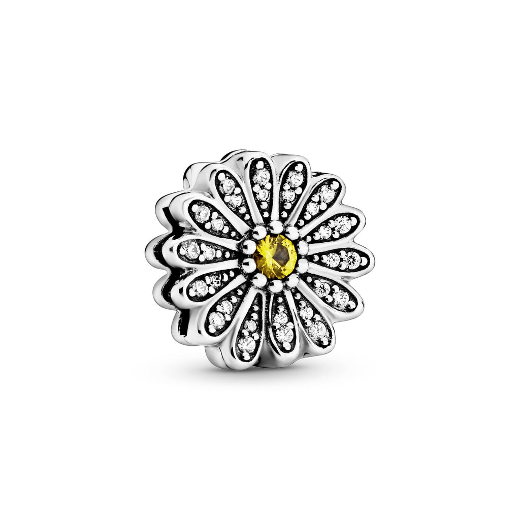 PANDORA Sparkling Daisy Flower Clip Charm Cubic Zirconia Floral Charms Bracelet Charm Jewelry Gift
