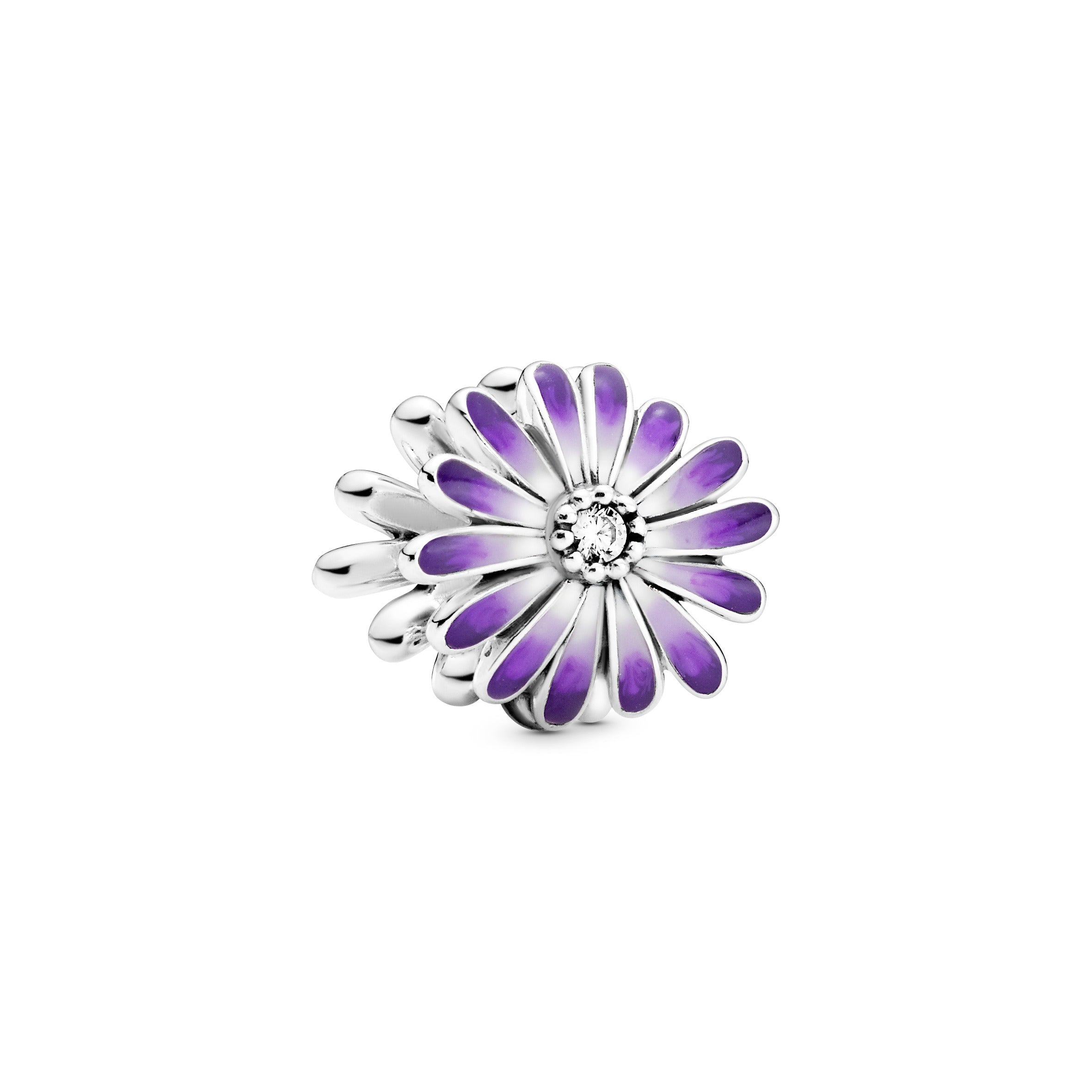 PANDORA Purple Daisy Charm Cubic Zirconia Floral Charms Bracelet Charm Jewelry Gift