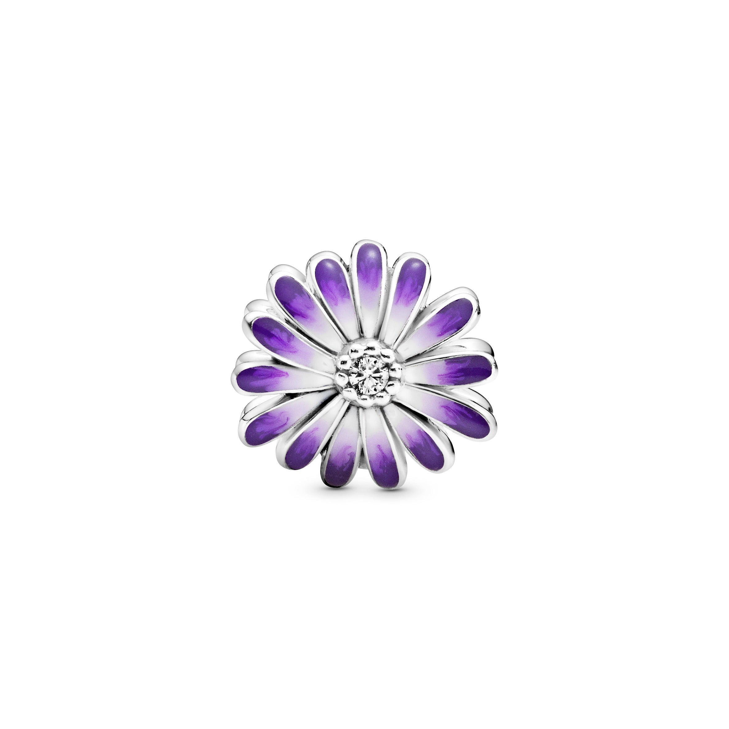 PANDORA Purple Daisy Charm Cubic Zirconia Floral Charms Bracelet Charm Jewelry Gift