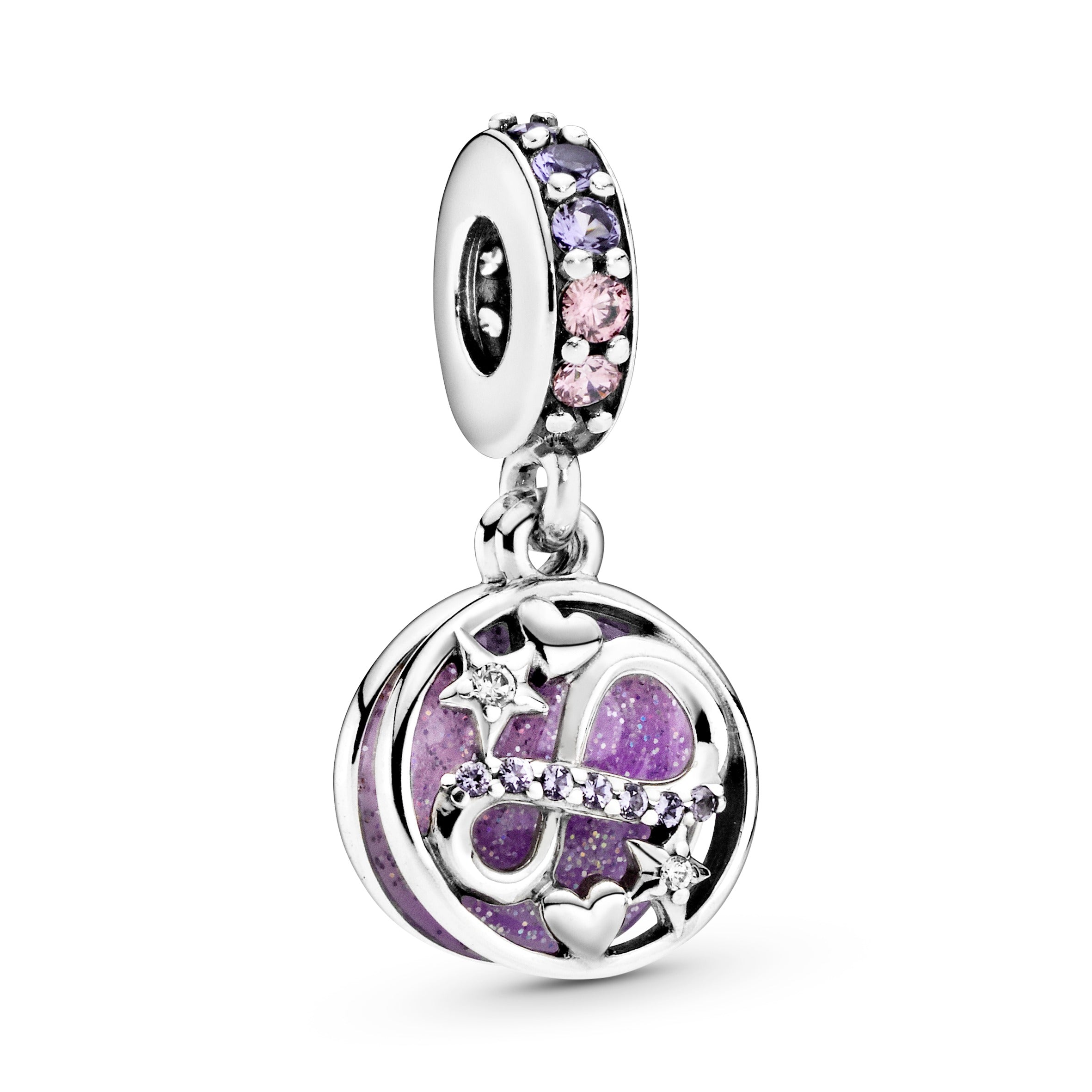 PANDORA Glittering Infinity Hearts And Stars Dangle Charm Cubic Zirconia Pink Charms Bracelet Charm Jewelry Gift