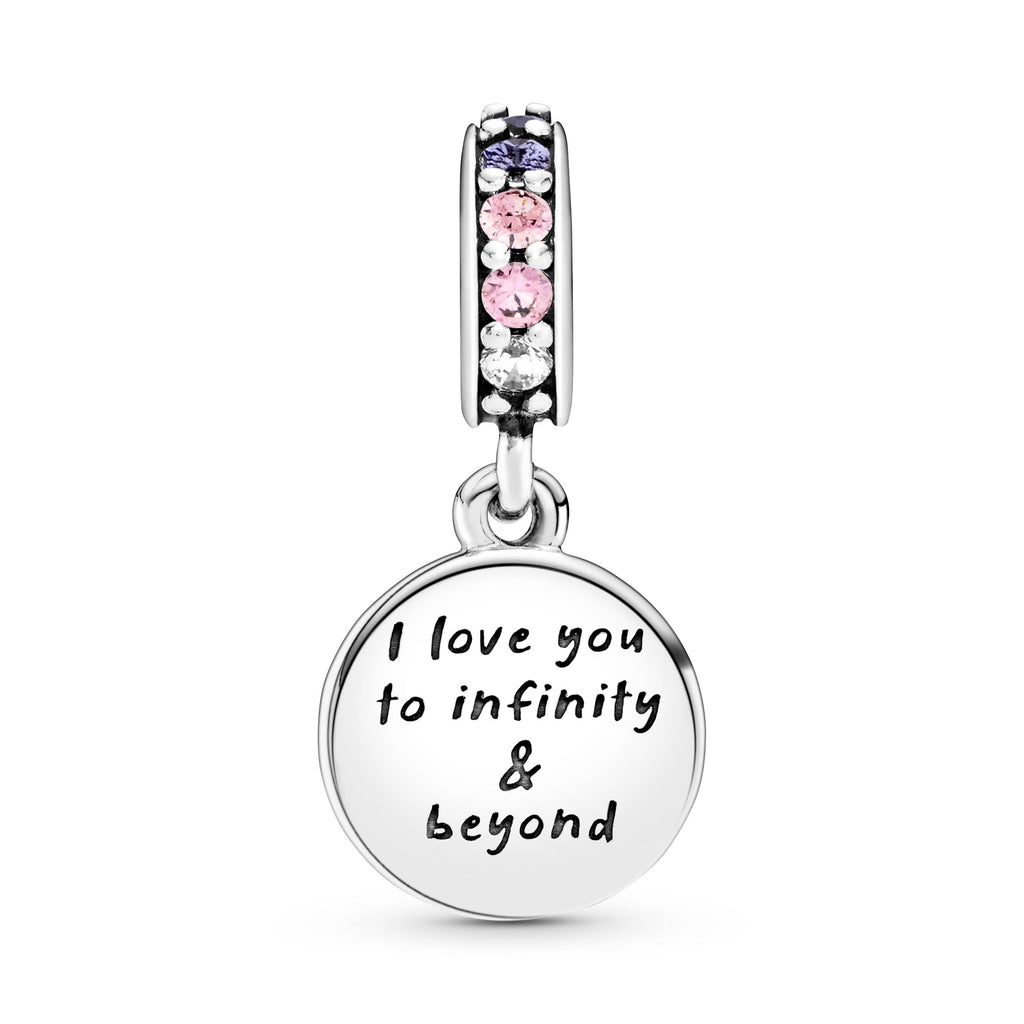 PANDORA Glittering Infinity Hearts And Stars Dangle Charm Cubic Zirconia Pink Charms Bracelet Charm Jewelry Gift