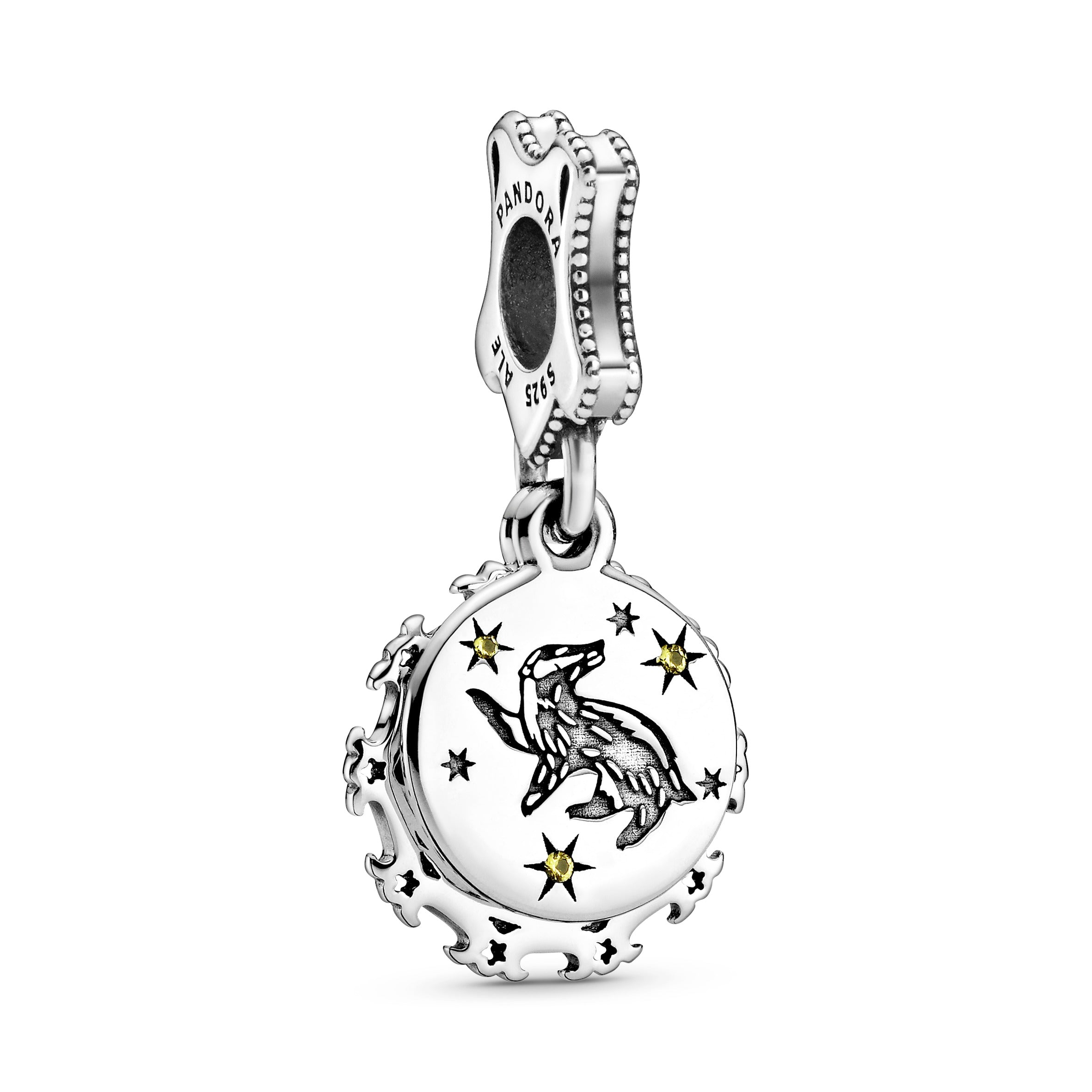PANDORA Harry Potter Hufflepuff Dangle Charm Cubic Zirconia Silver Charms Bracelet Charm Jewelry Gift