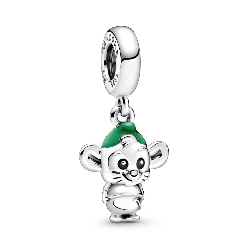 PANDORA Disney Cinderella Gus Mouse Dangle Charm Enamel Green Disney X PANDORA Charms Bracelet Charm Jewelry Gift
