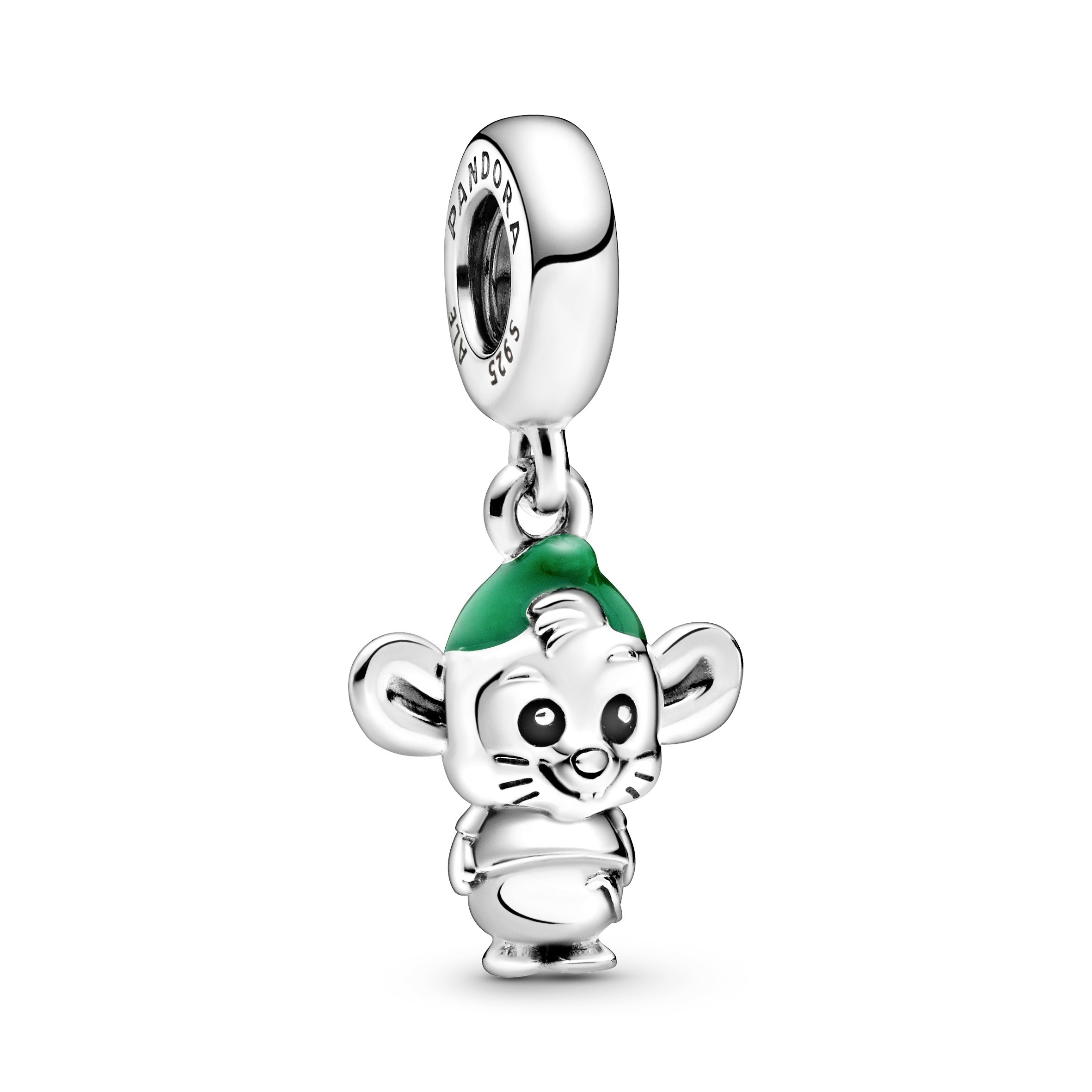 PANDORA Disney Cinderella Gus Mouse Dangle Charm Enamel Green Disney X PANDORA Charms Bracelet Charm Jewelry Gift