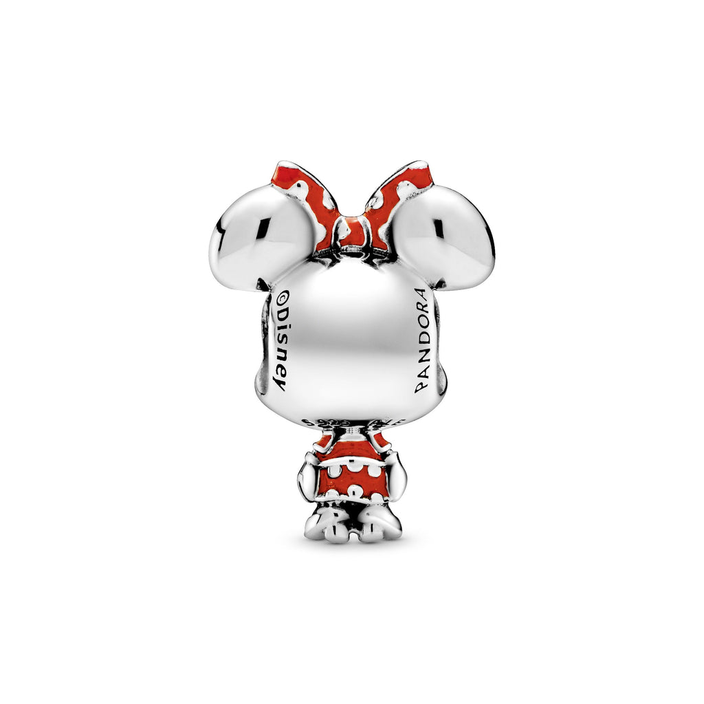 PANDORA Disney Minnie Mouse Dotted Dress And Bow Charm Enamel Charms Bracelet Charm Jewelry Gift