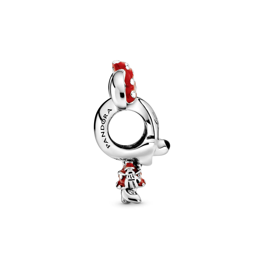 PANDORA Disney Minnie Mouse Dotted Dress And Bow Charm Enamel Charms Bracelet Charm Jewelry Gift