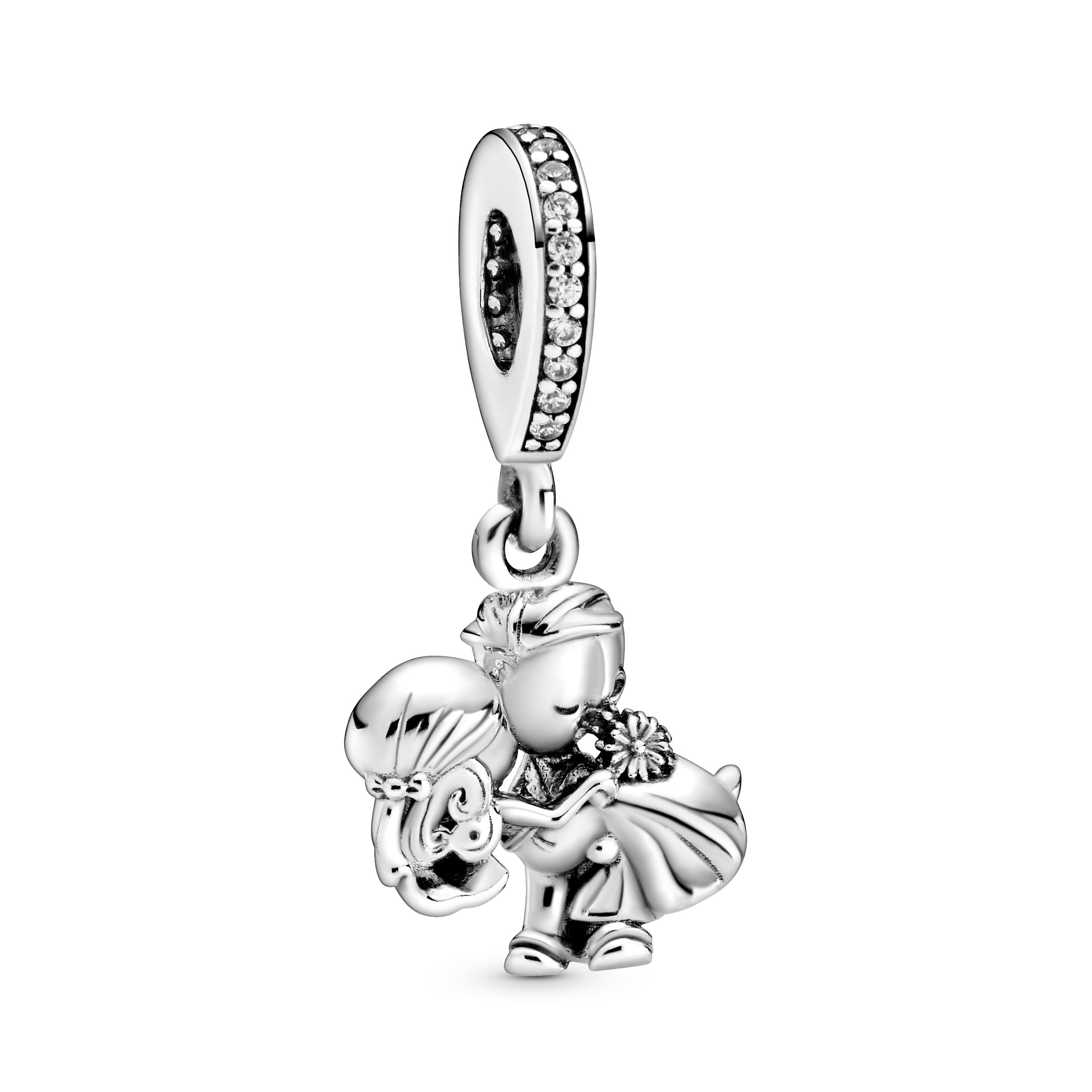 PANDORA Married Couple Dangle Charm Cubic Zirconia Silver Charms Bracelet Charm Jewelry Gift