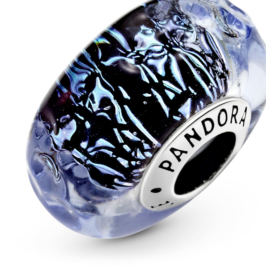 PANDORA Wavy Dark Blue Murano Glass Ocean Charm Charms Bracelet Charm Jewelry Gift