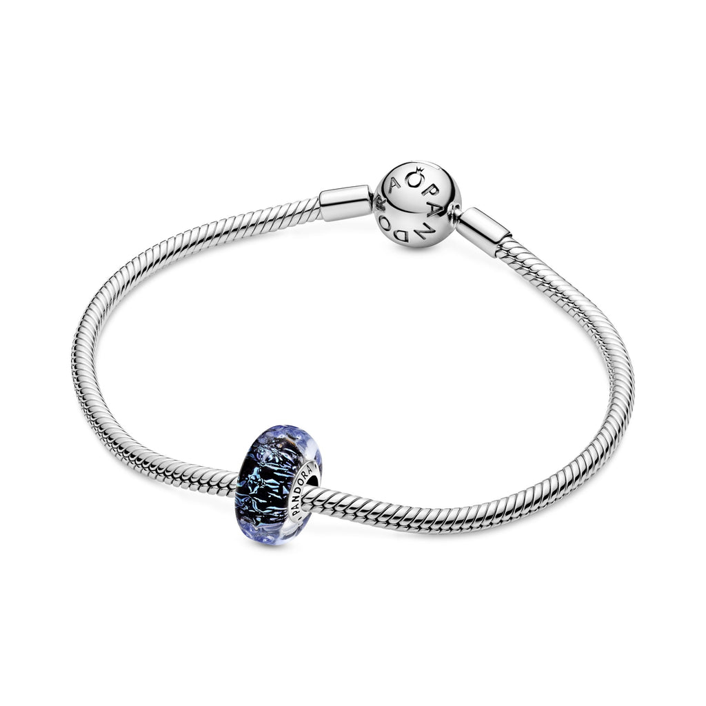 PANDORA Wavy Dark Blue Murano Glass Ocean Charm Charms Bracelet Charm Jewelry Gift