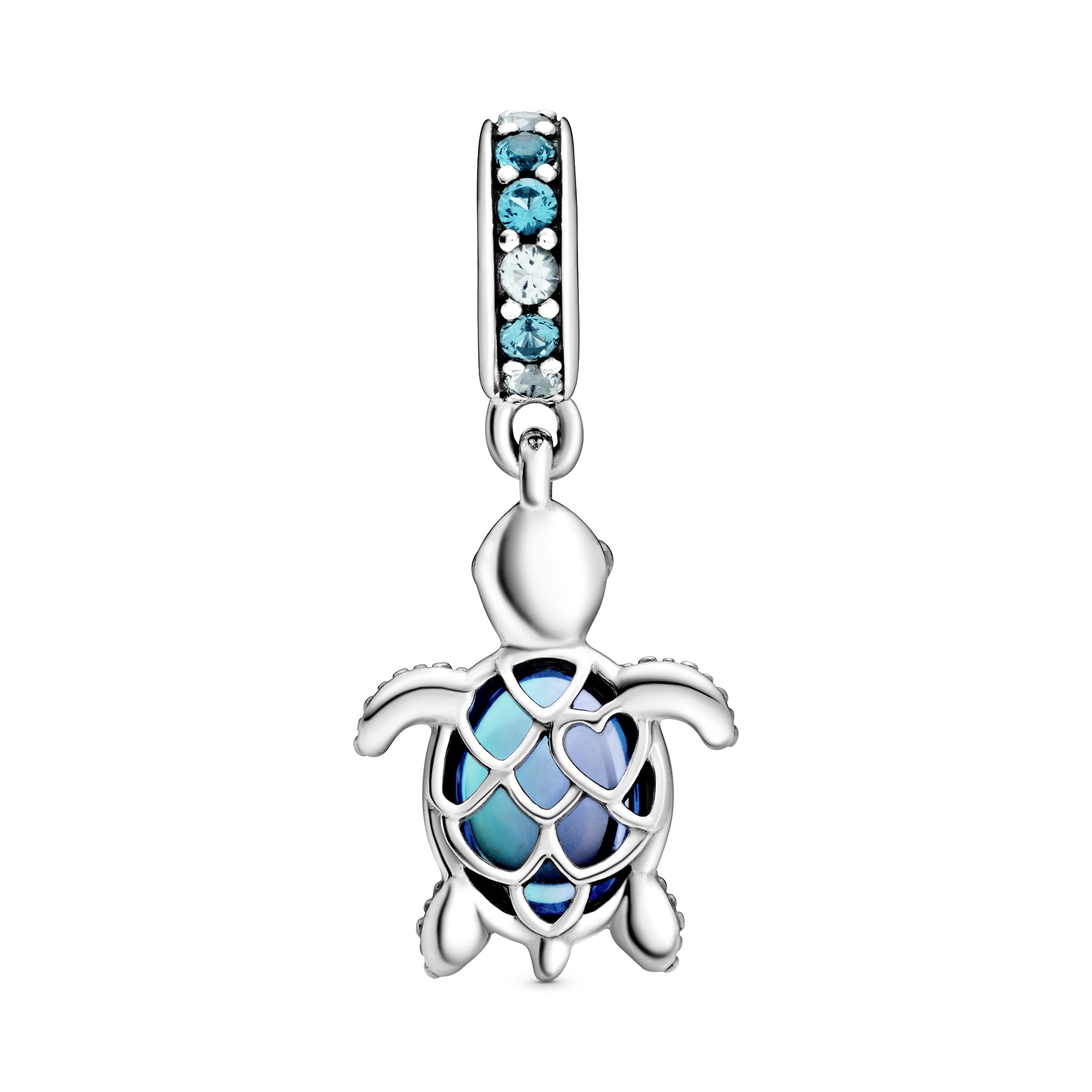 PANDORA Murano Glass Sea Turtle Dangle Charm Crystals Blue Animals Charms Bracelet Charm Jewelry Gift