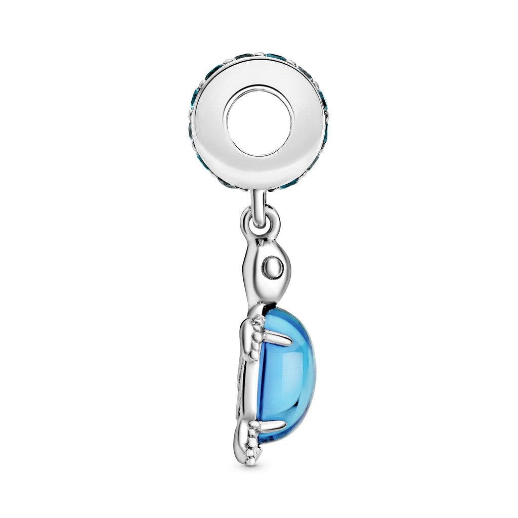 PANDORA Murano Glass Sea Turtle Dangle Charm Crystals Blue Animals Charms Bracelet Charm Jewelry Gift