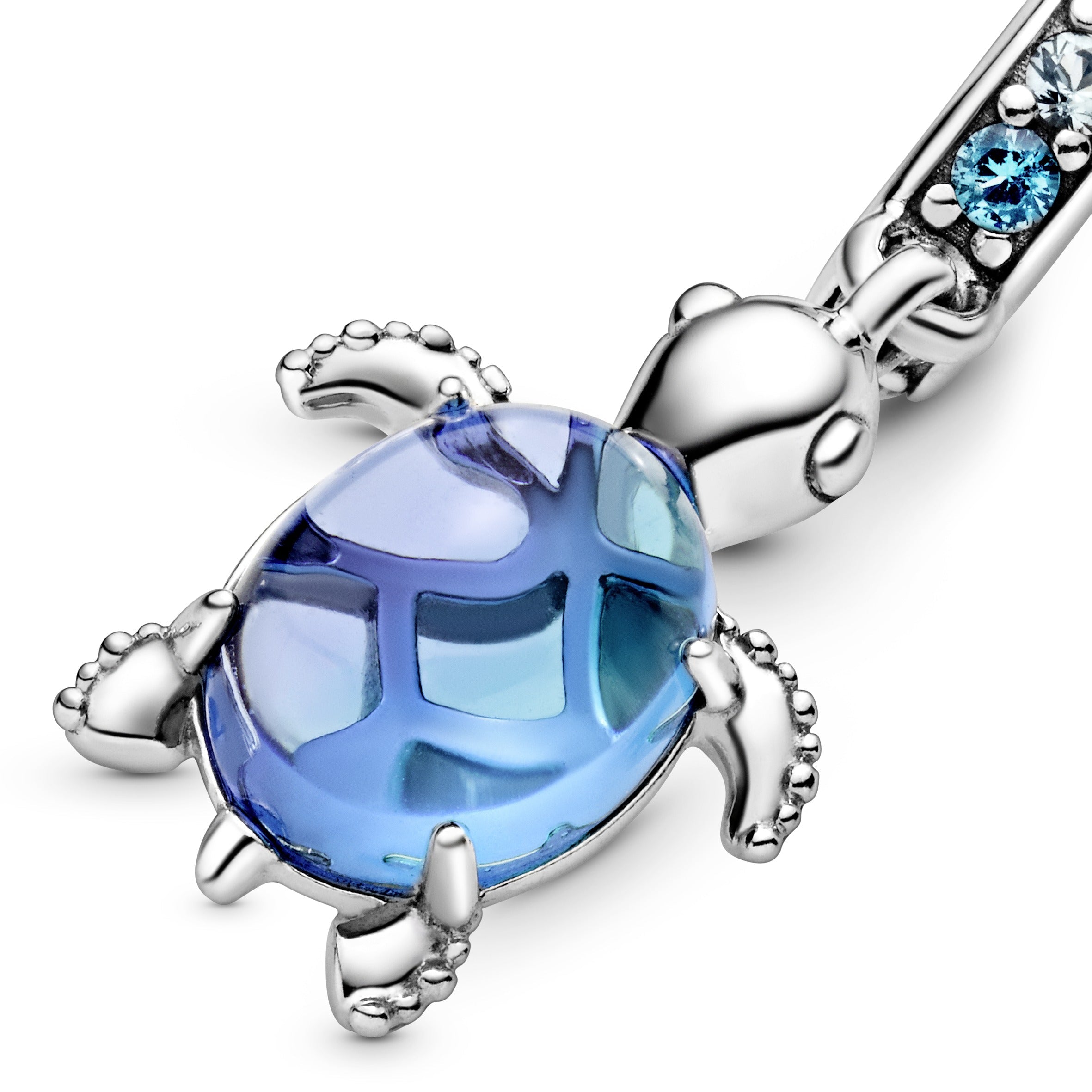 PANDORA Murano Glass Sea Turtle Dangle Charm Crystals Blue Animals Charms Bracelet Charm Jewelry Gift