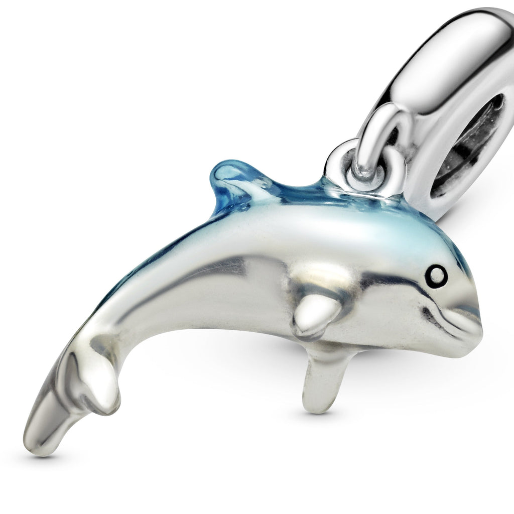 PANDORA Shimmering Dolphin Dangle Charm Crystals Blue Animals Charms Bracelet Charm Jewelry Gift