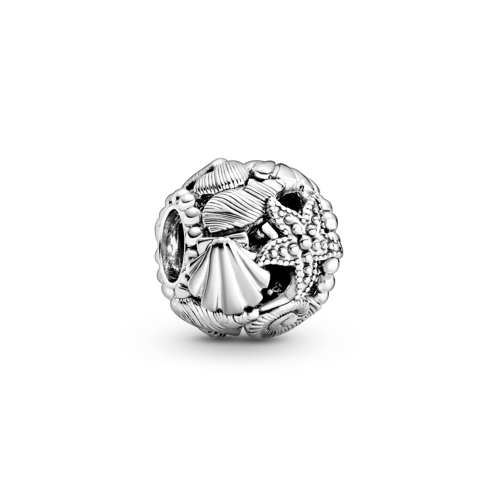 PANDORA Openwork Starfish Shells And Hearts Charm Sterling Silver Charms Bracelet Charm Jewelry Gift