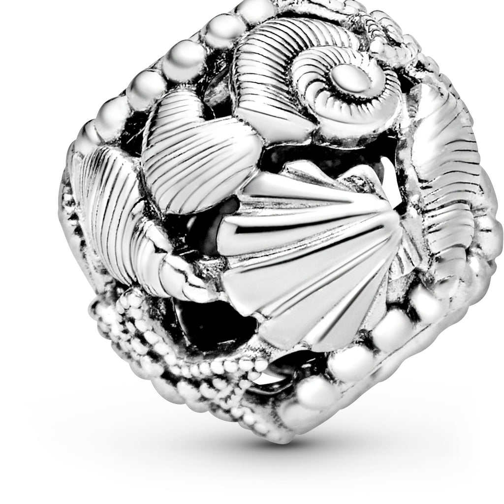 PANDORA Openwork Starfish Shells And Hearts Charm Sterling Silver Charms Bracelet Charm Jewelry Gift