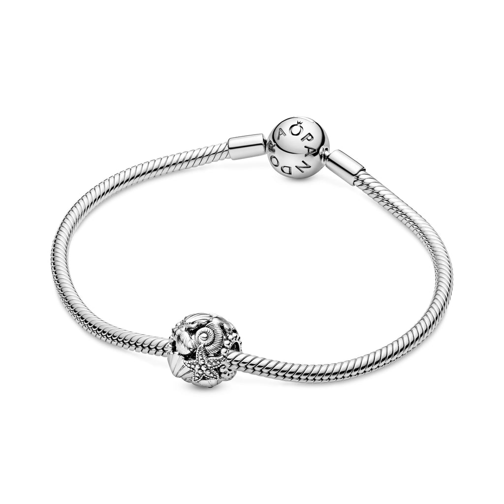 PANDORA Openwork Starfish Shells And Hearts Charm Sterling Silver Charms Bracelet Charm Jewelry Gift