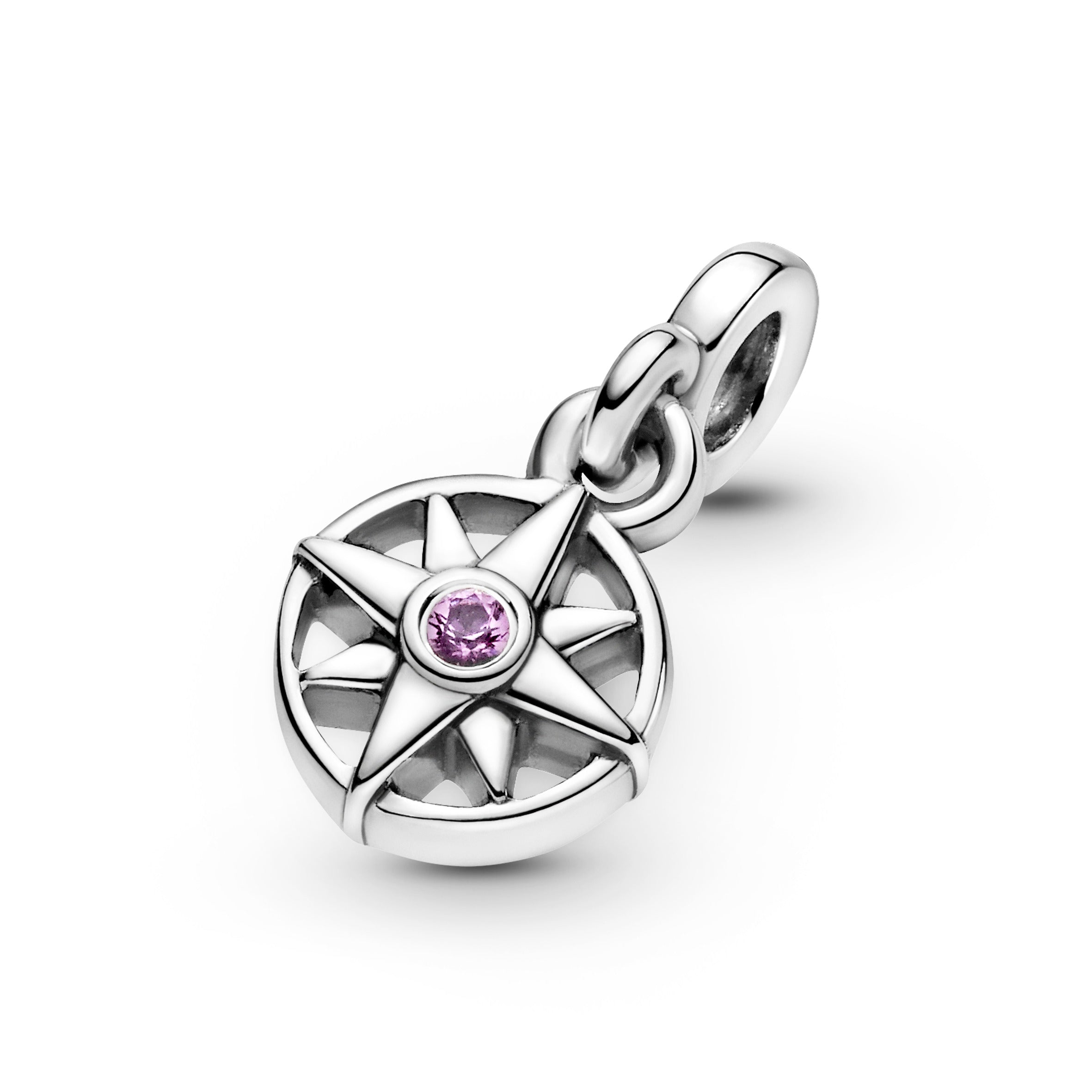 PANDORA My Compass Dangle Charm Crystals Pink Charms Bracelet Charm Jewelry Gift