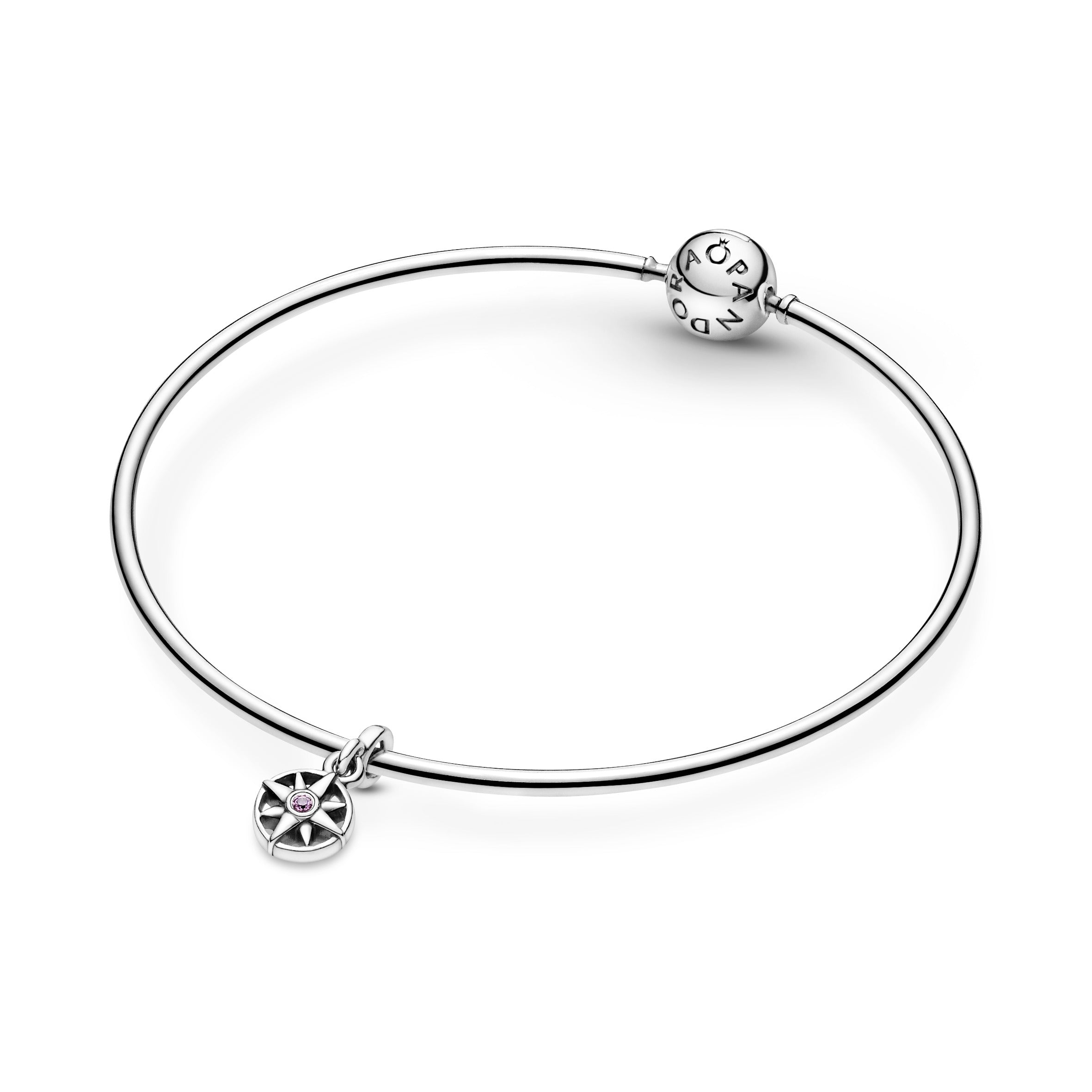 PANDORA My Compass Dangle Charm Crystals Pink Charms Bracelet Charm Jewelry Gift