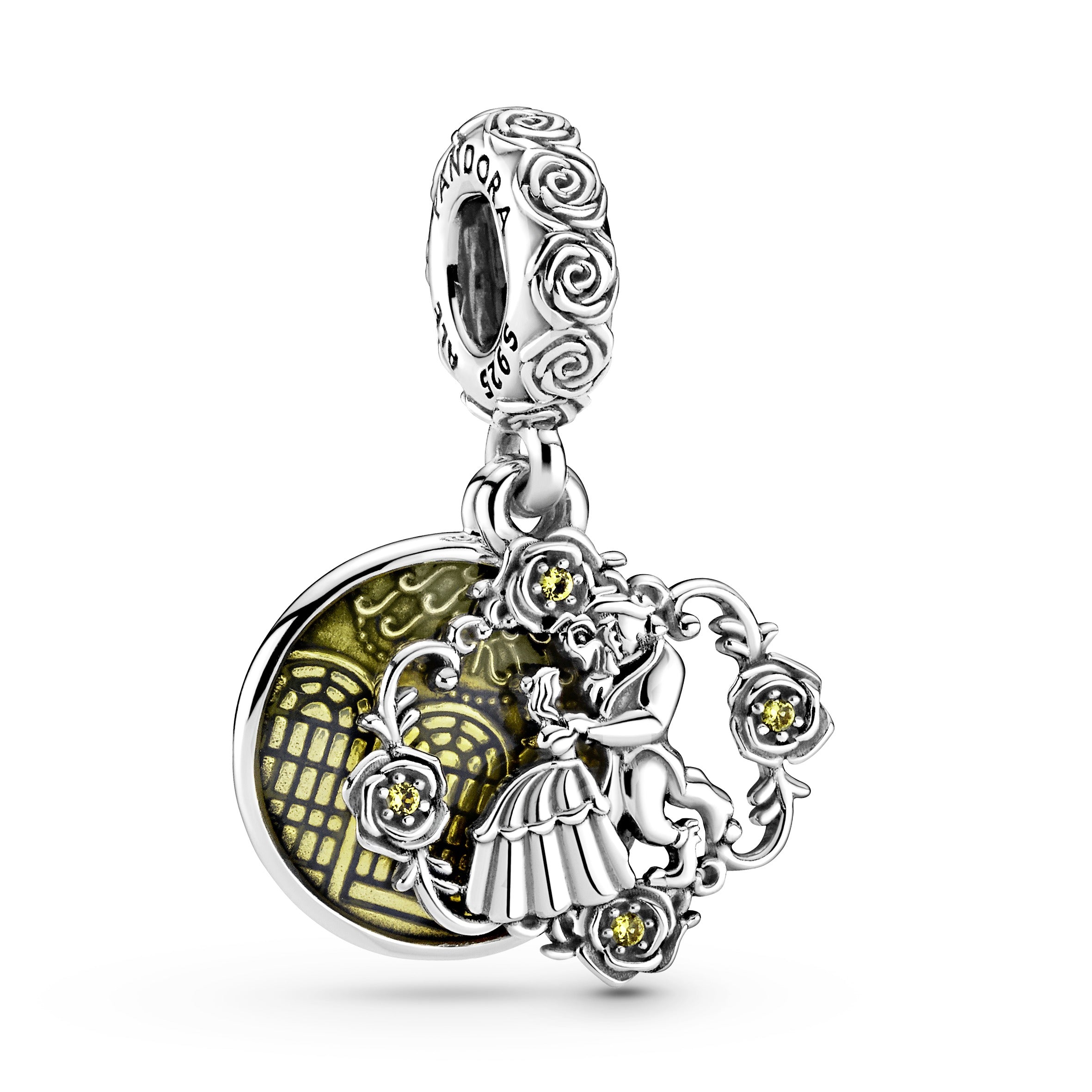 PANDORA Disney Beauty And The Beast Dancing Dangle Charm Crystals Charms Bracelet Charm Jewelry Gift