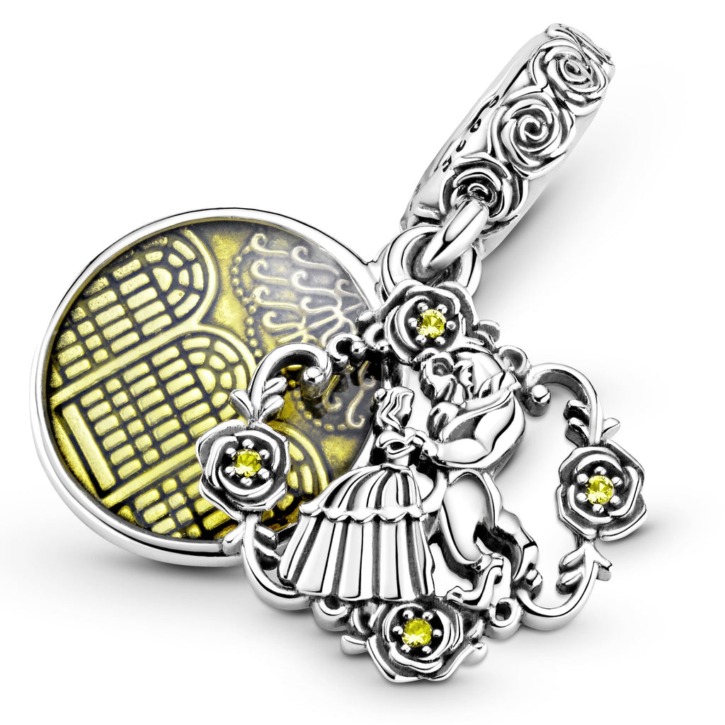 PANDORA Disney Beauty And The Beast Dancing Dangle Charm Crystals Charms Bracelet Charm Jewelry Gift
