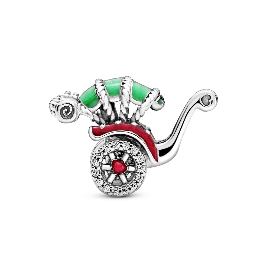 PANDORA Traditional Rickshaw Charm Enamel Green Travel Charms Bracelet Charm Jewelry Gift