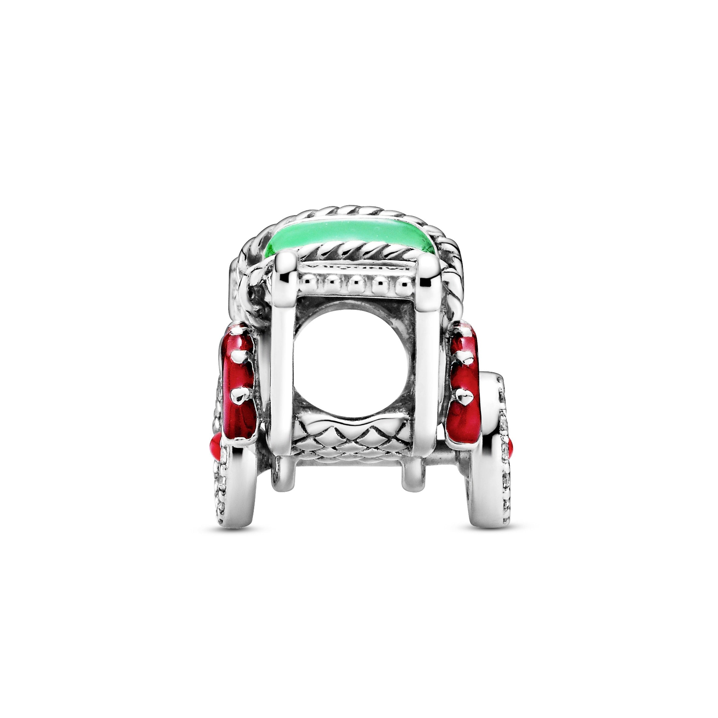 PANDORA Traditional Rickshaw Charm Enamel Green Travel Charms Bracelet Charm Jewelry Gift