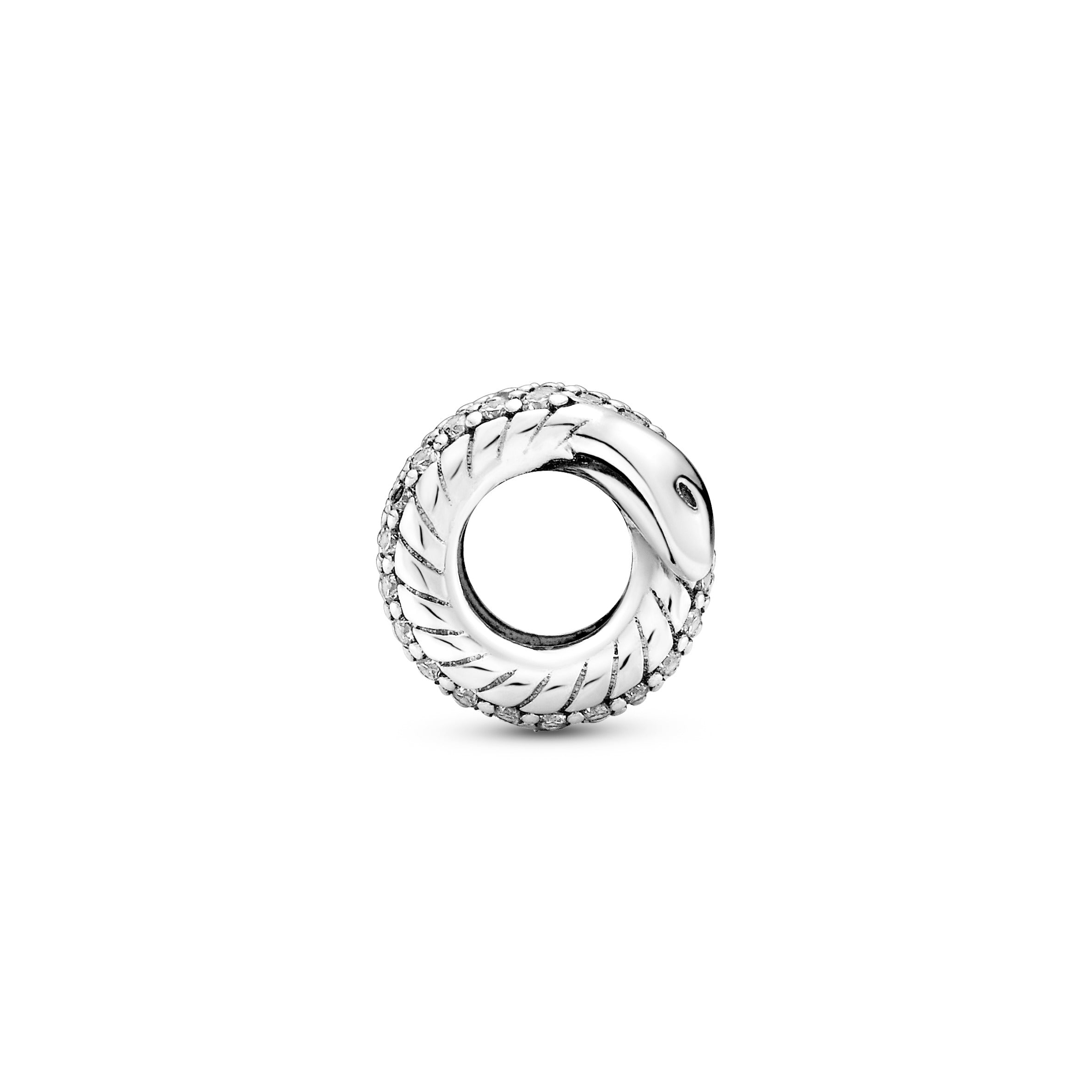 PANDORA Sparkling Wrapped Snake Charm Cubic Zirconia Silver Animals Charms Bracelet Charm Jewelry Gift
